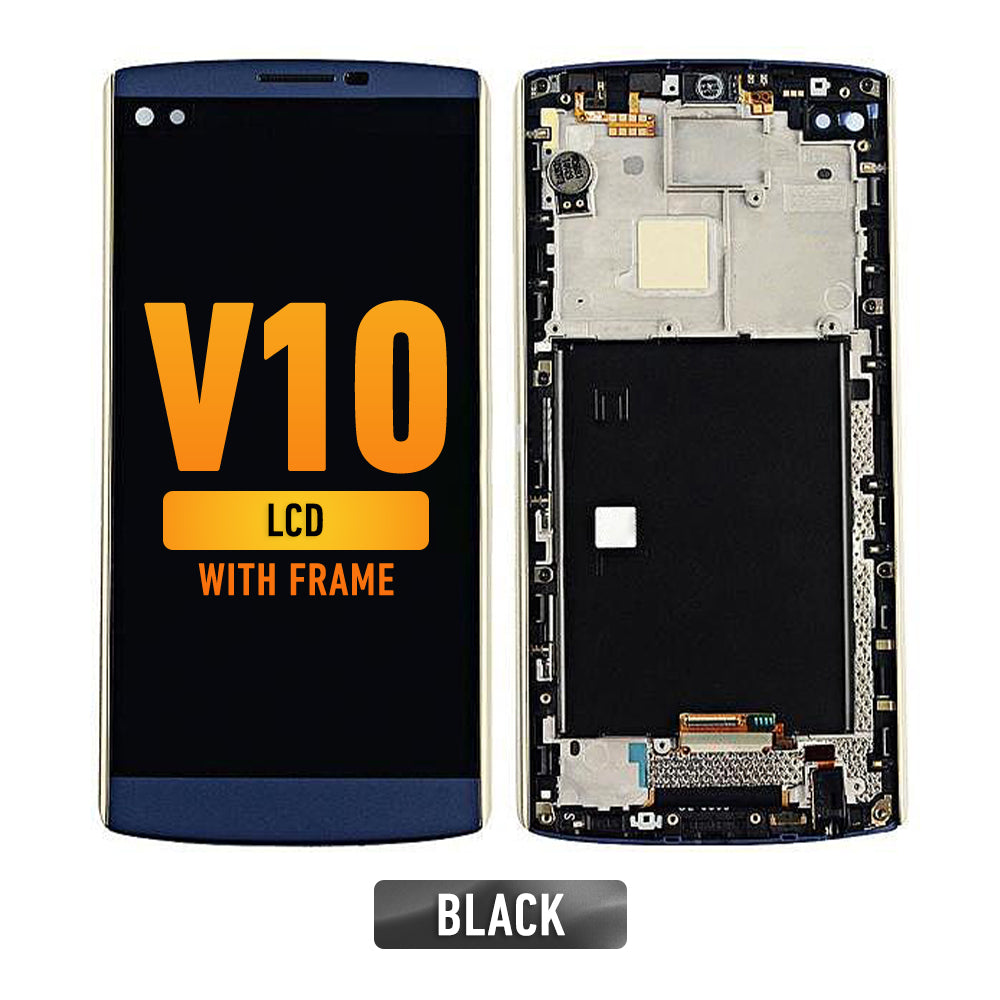 LG V10 LCD Screen Replacement with Frame - Black | Full Display Assembly for LG V10 Smartphone | Perfect for Cracked/Damaged Screen Repair & DIY Replacement