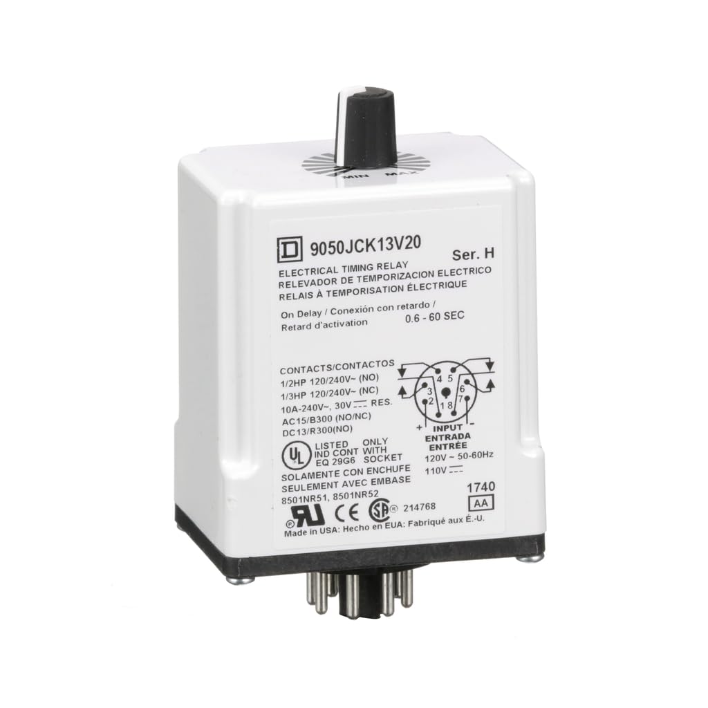 Schneider Electric 9050JCK13V20 Timer Relay 240V AC 10A - Industrial Automation & HVAC Control for Efficient Energy Management