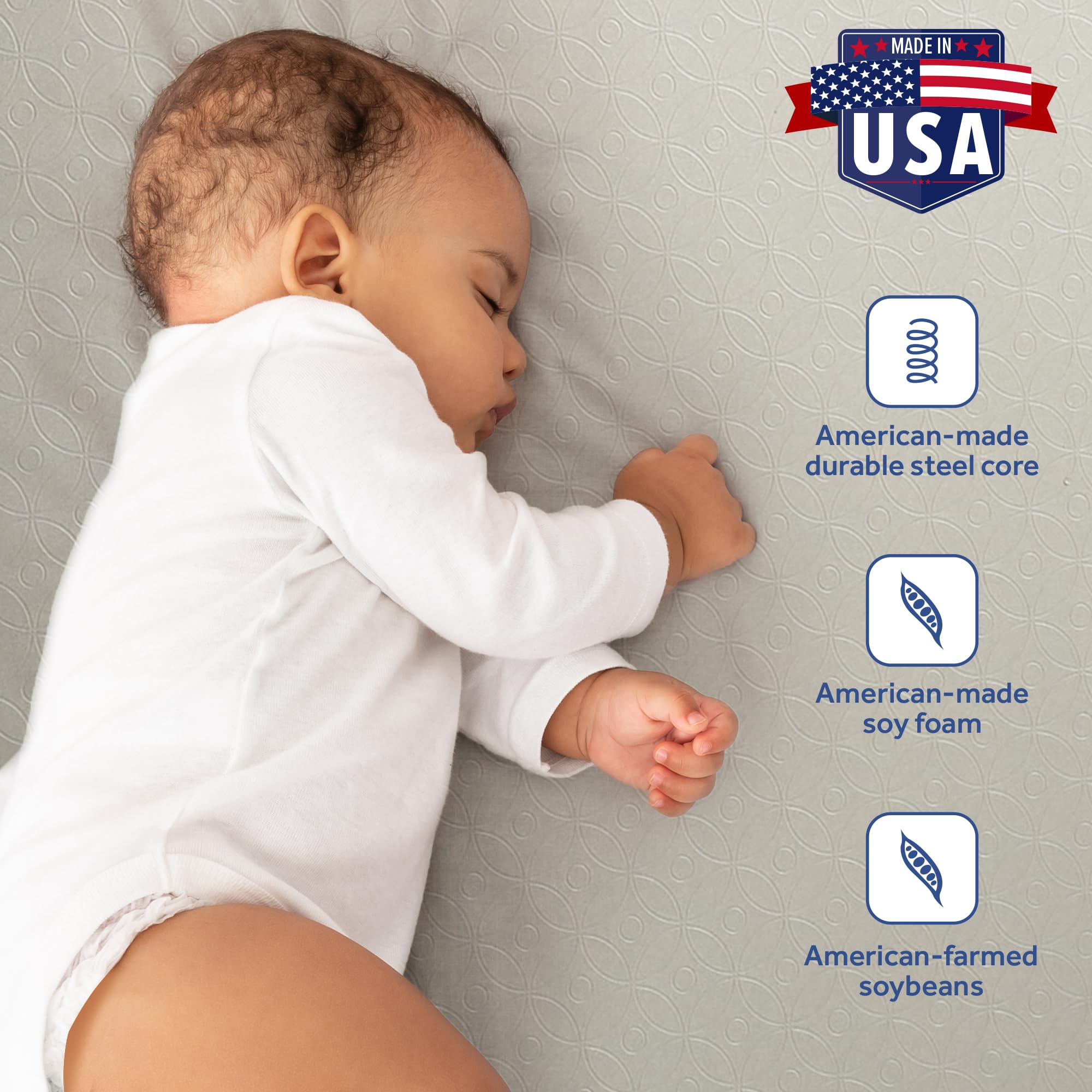 Sealy Baby Posture Perfect 2-Stage Waterproof Crib Mattress with Toddler Bed Fit - Hybrid Memory Foam & 150 Premium Coils - GREENGUARD Gold Certified, Safety Tested - Made in USA (52