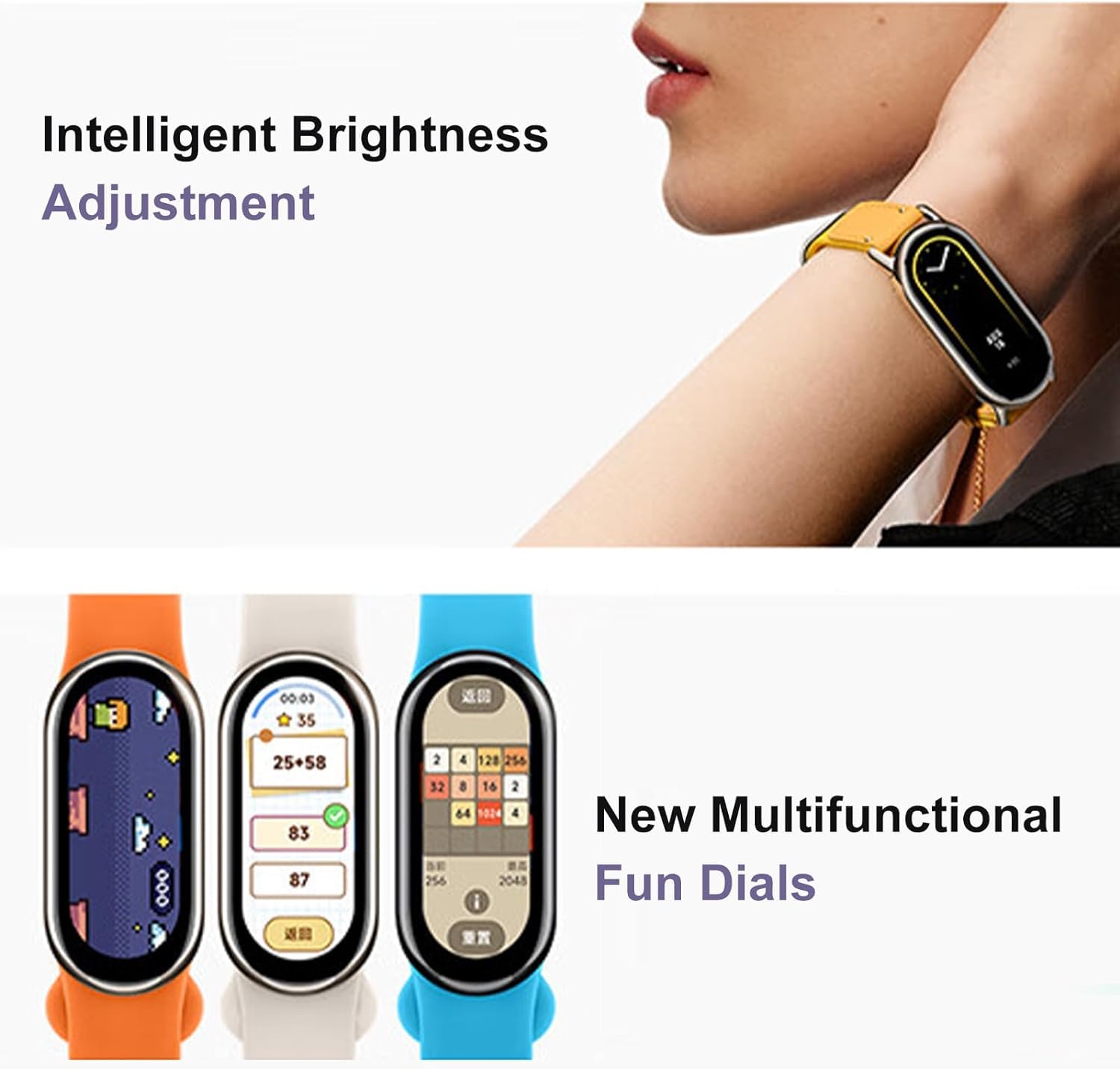 Xiaomi Mi Smart Band 8 Fitness Tracker with AMOLED Display - Heart Rate Monitor, 190mAh Battery (16-Day Life), 150+ Sport Modes | Perfect for Running, Swimming & Daily Activity Tracking