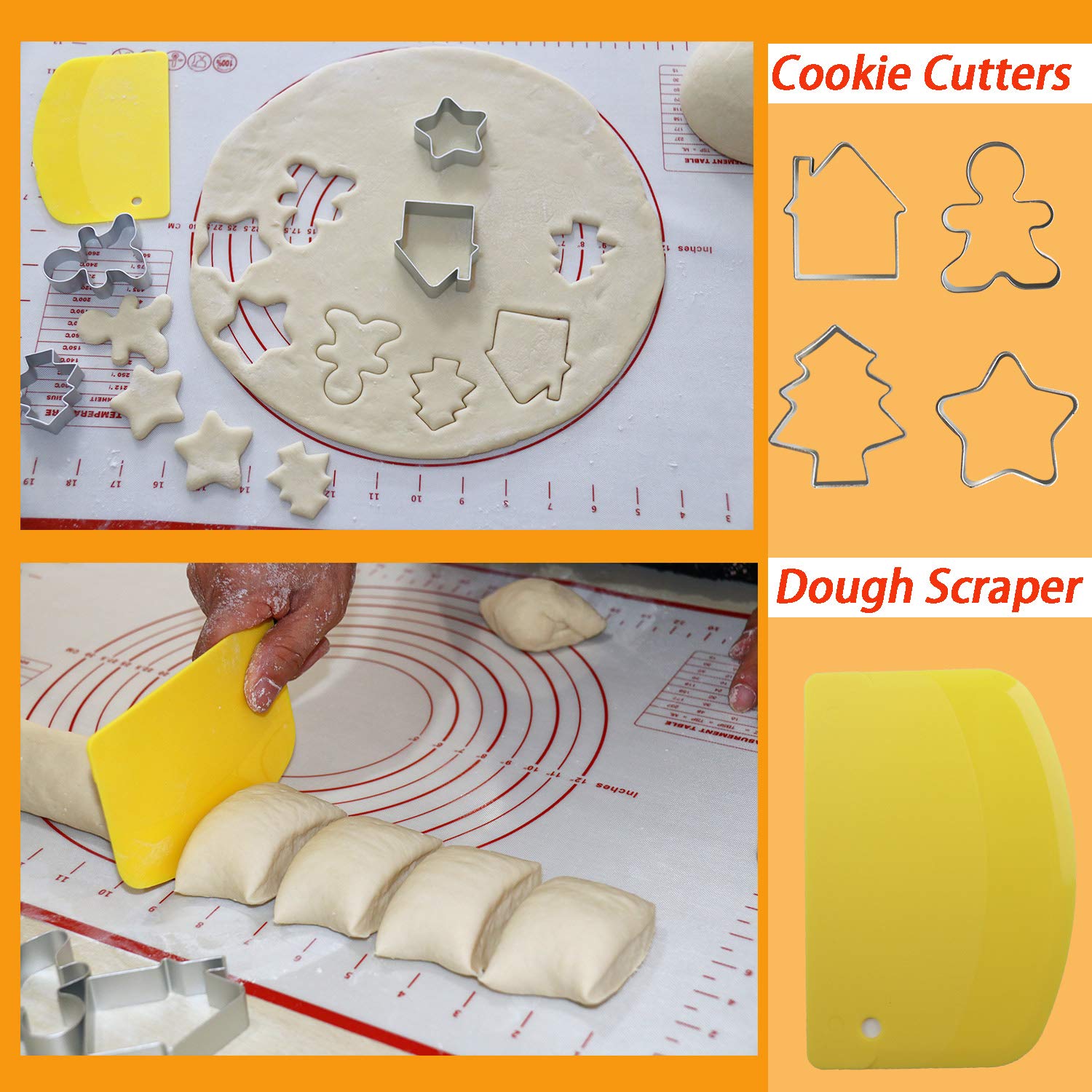 Premium 31-Piece Silicone Baking Set - Spatulas, Rolling Pin, Cookie Cutters, Pastry Mat, Measuring Spoons & Cups, Dough Scraper - Essential Baking Tools for Beginners, Teens & Adults - Perfect for Cookies, Cakes & Pastry Making at Home