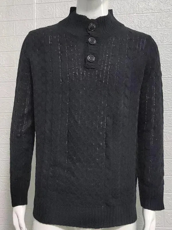 Men's Knitted Turtle Neck Sweater - Cozy Winter Pullover for Casual & Office Wear