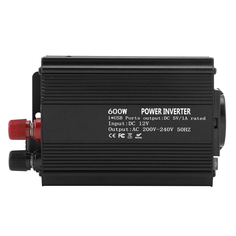600W Car Power Inverter 12V to 220V Converter with USB for Road Trips & Camping