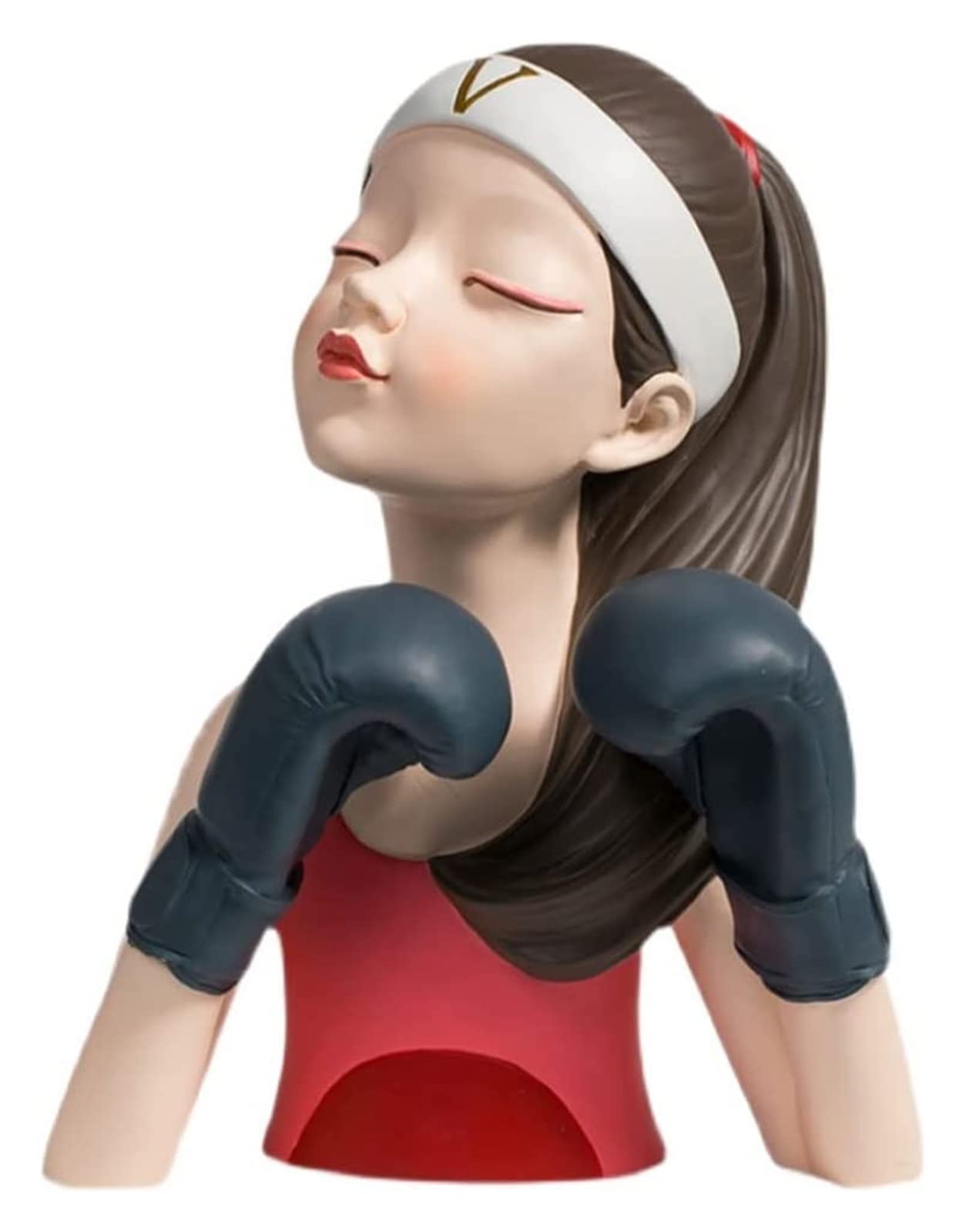 Handmade Resin Boxing Girl Sculpture - Elegant Table Decor for Living Room, Study, Desktop | Unique Artwork Statue for Home, Office, Party Decorations | Perfect Gift for Boxing Fans & Art Collectors (Size A)