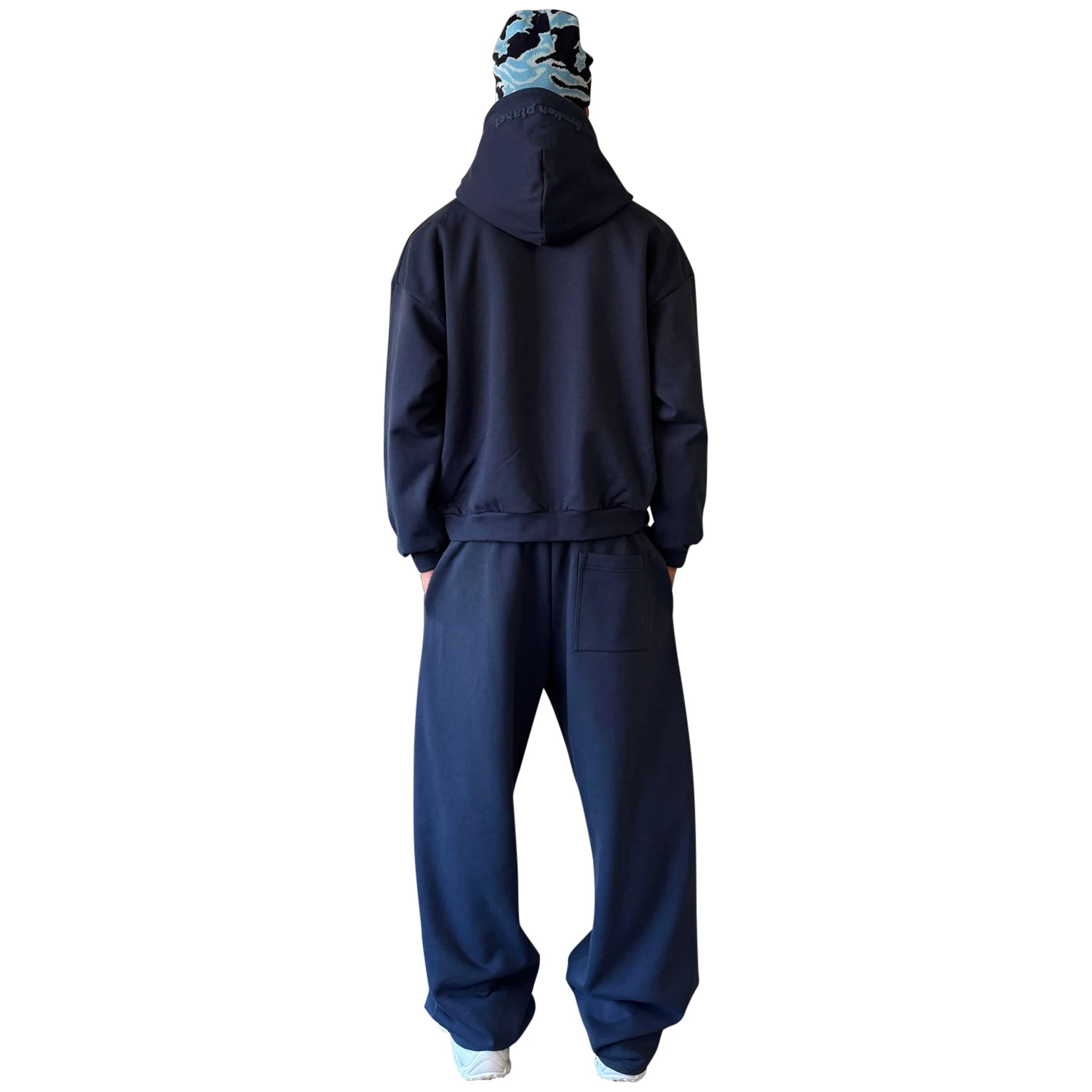 Broken Planet Basics Straight Leg Deep Navy Sweatpants for Men & Women - Comfortable Cotton Joggers for Casual Wear, Lounge, Gym & Travel