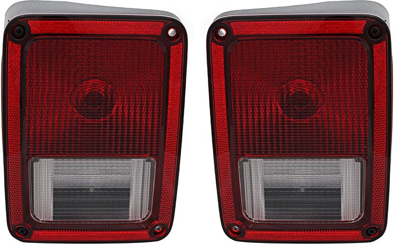 Jeep Wrangler Tail Lights Replacement Set (2007-2018) - Driver & Passenger Side LED Lamps - Compatible with JK Models | Perfect for Off-Roading, Night Driving & Vehicle Customization
