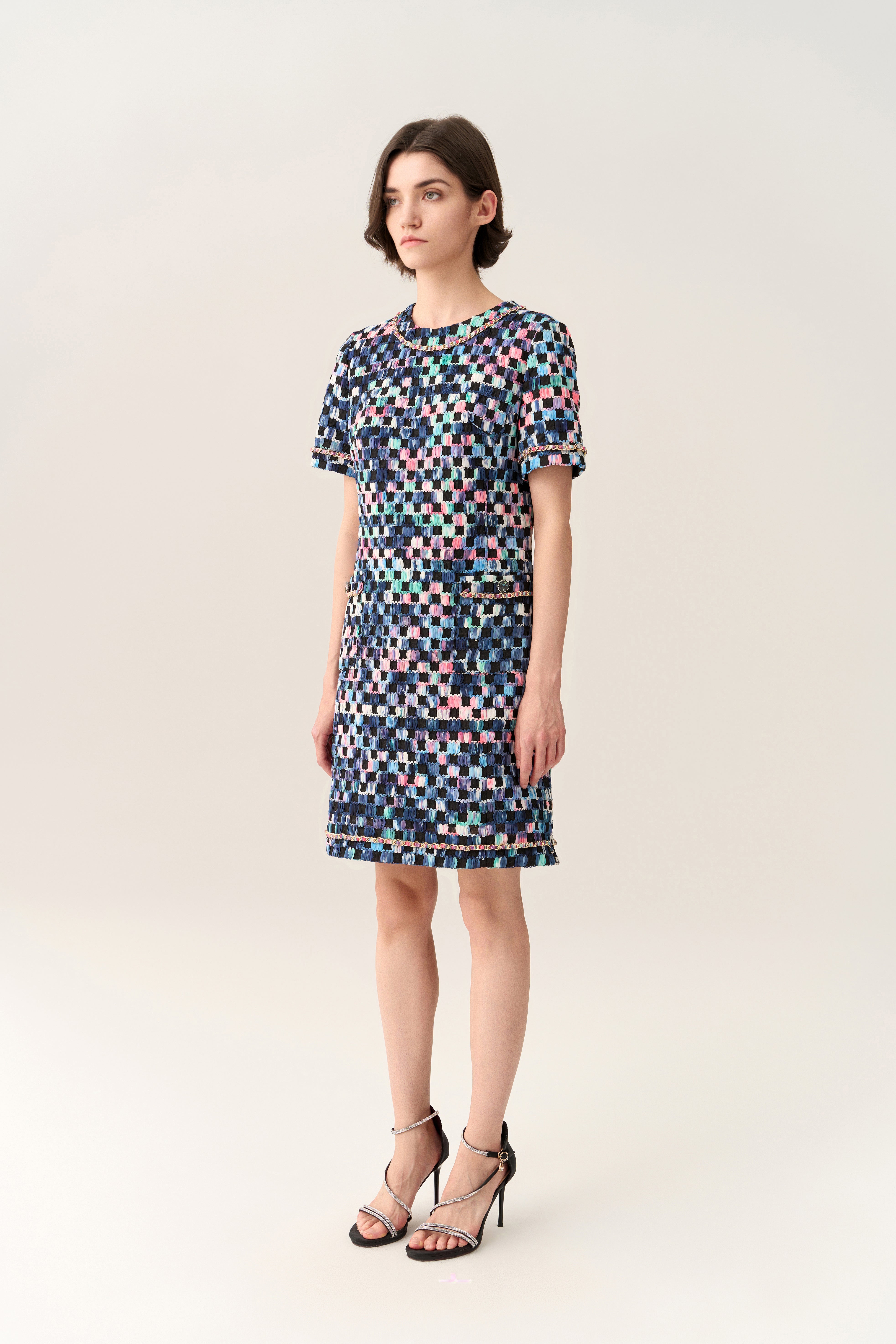 Gradient Checker Pattern Dress - Stylish Women's Fashion for Casual Wear, Office & Parties | Trendy A-Line Dress for Everyday Outfits