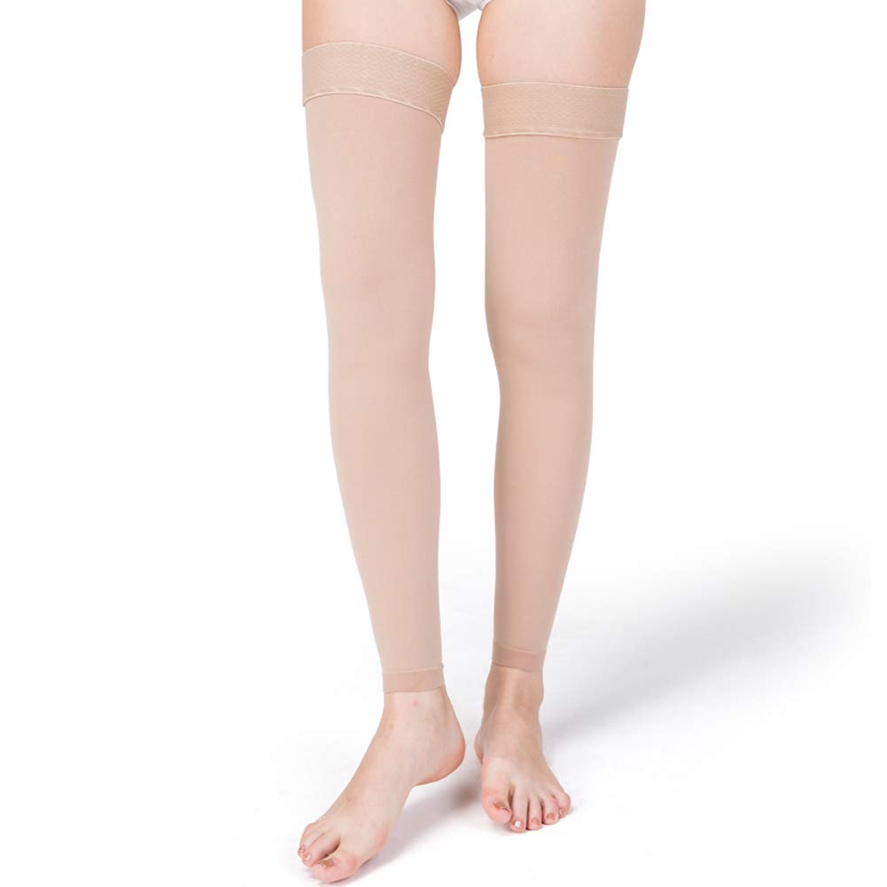 DAITET 20-30 mmHg Thigh High Compression Stockings for Women - Opaque Medical Grade Support Socks for Varicose Veins, Edema & Circulation - Perfect for Travel, Nursing & Pregnancy
