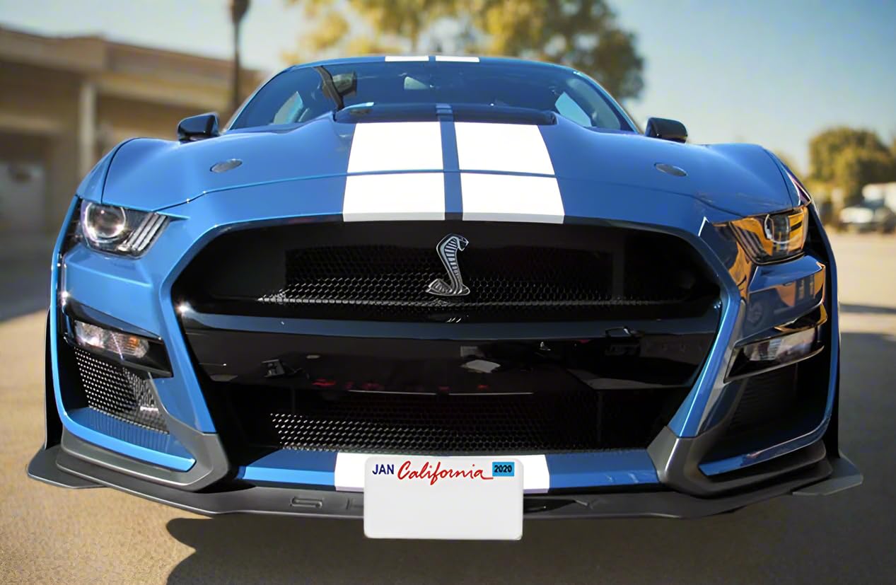 STO N SHO Front License Plate Bracket for 2020-2022 Ford Mustang Shelby GT500 - No Drill Installation, Durable ABS Plastic - Perfect for Car Shows & Street Legal Compliance
