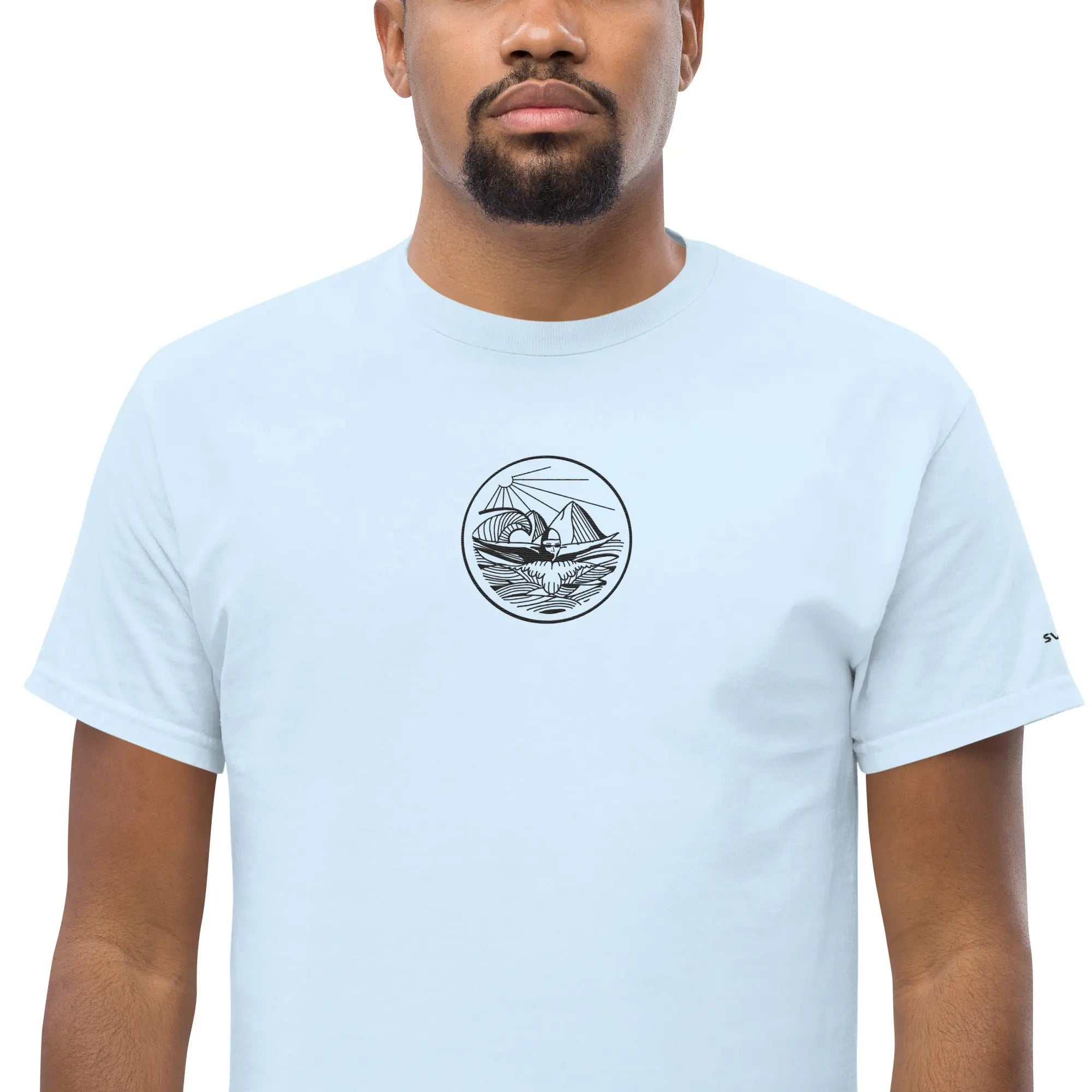 Designer Mountain Swimmer Graphic T-Shirt - Unisex Casual Tee for Men & Women | Perfect for Outdoor Adventures, Beach Trips, and Streetwear Fashion