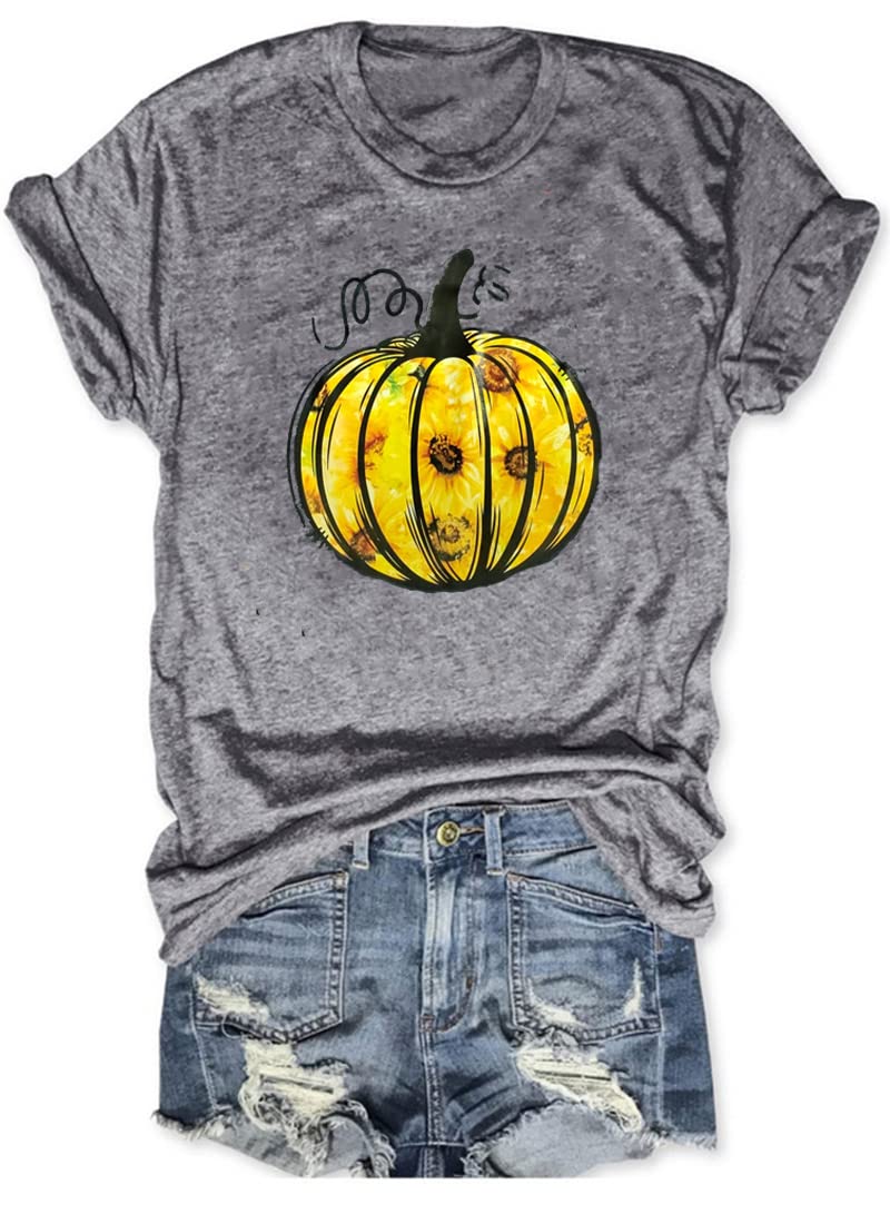 Funny Leopard Pumpkin Printed T-Shirt for Women - Halloween Graphic Tee, Short Sleeve Fall Top - Perfect for Halloween Parties, Autumn Outfits & Casual Wear