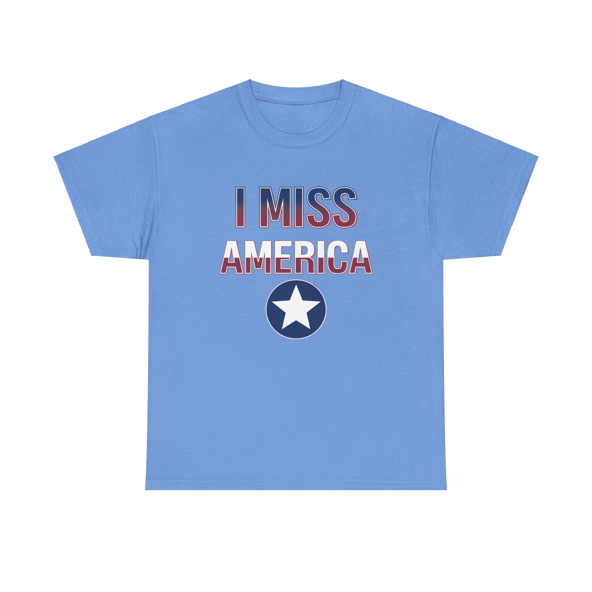 I Miss America Star Unisex Heavy Cotton T-Shirt - Comfortable Casual Wear for Men & Women - Perfect for Patriotic Events, Travel & Everyday Outfits