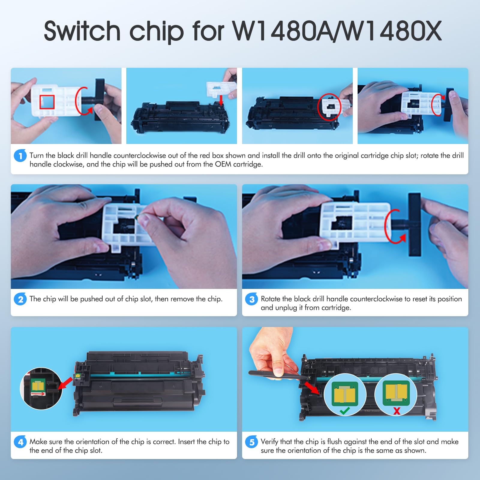HP 148A W1480A Black Toner Cartridge - 4 Pack Compatible Replacement for HP 148A/148X/W1480A/W1480X - Works with HP LaserJet MFP 4101fdw/4101fdn/Pro 4001dw/4001dn/4001n Printers - Ideal for Office & Home Printing Needs