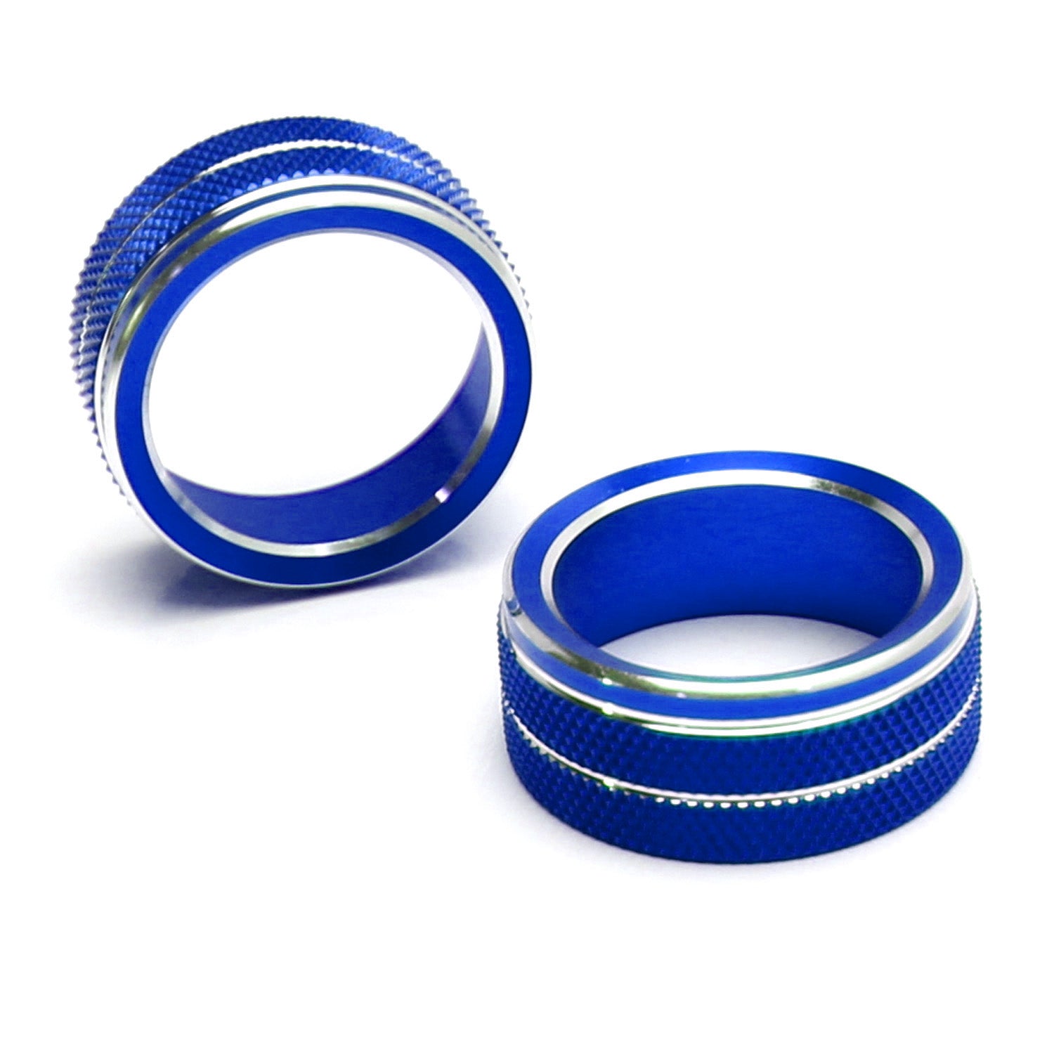 2-Piece Blue Stereo Audio Volume Control Switch Knob Ring Covers for 2018-2022 Honda Accord - Perfect for Car Audio Upgrade & Interior Customization
