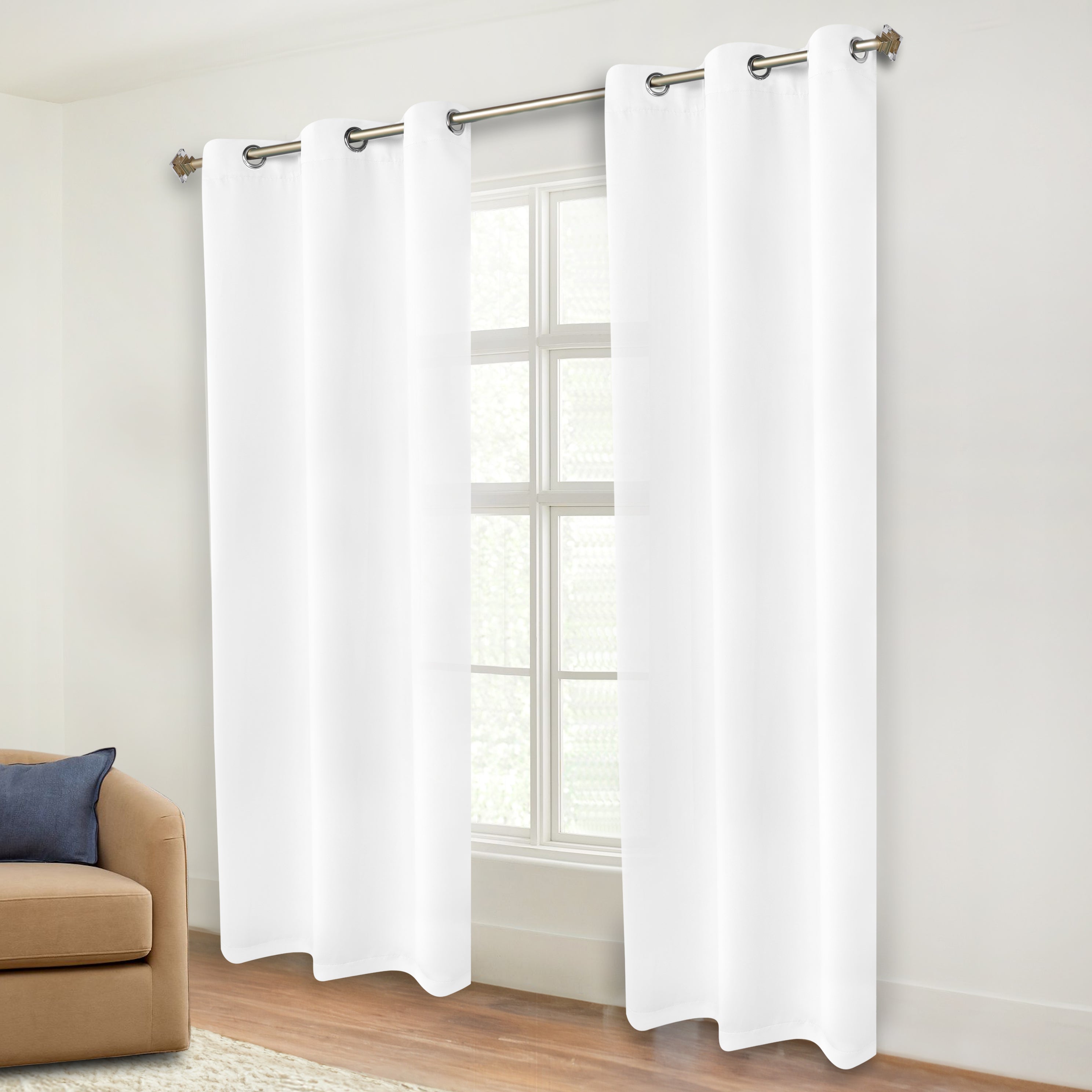 Machine Washable Blackout Curtains Set of 2 - Solid Color Room Darkening Window Drapes for Bedroom & Living Room - Noise Reducing & Thermal Insulated for Better Sleep