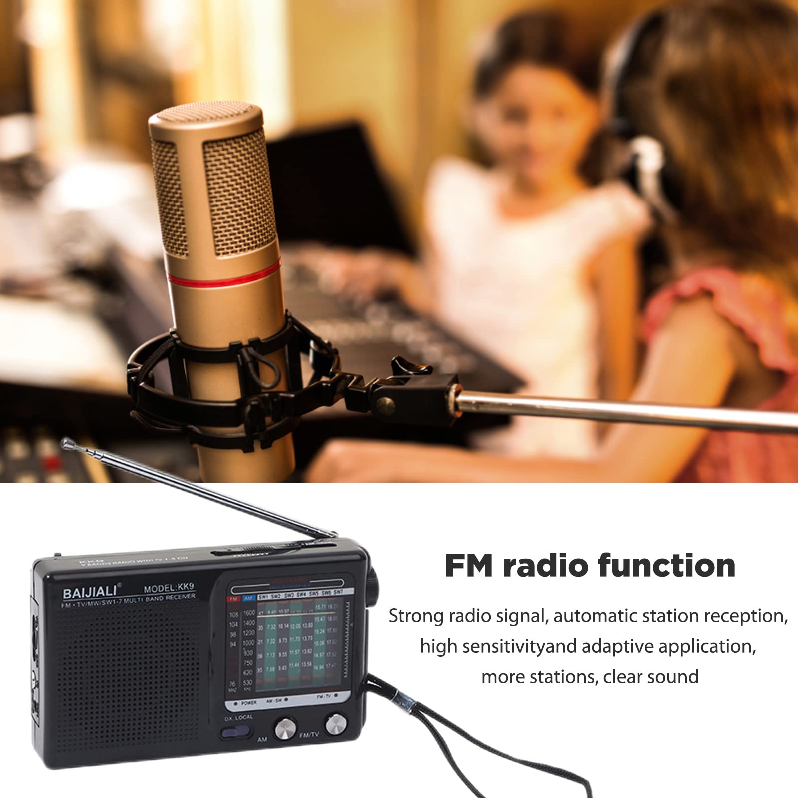 KOBONA Portable AM/FM/SW Weather Radio - Retro Emergency Radio with Full Band Reception, Compact & Easy to Use - Perfect for Camping, Travel, Outdoor Adventures & Emergency Preparedness