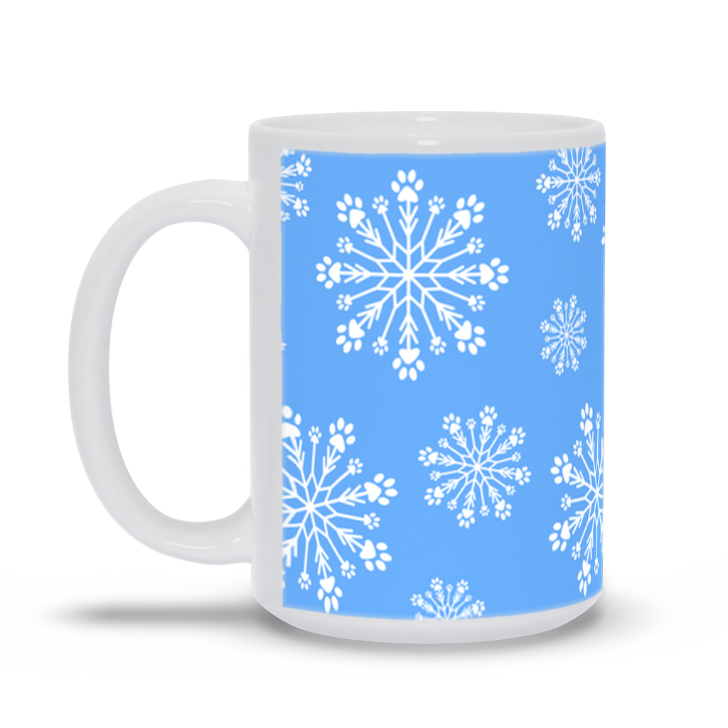 Paw Snowflake Mug - Cute Dog Themed Coffee Cup for Pet Lovers, Perfect for Hot Chocolate, Tea & Winter Drinks - Ideal Gift for Christmas & Cozy Home Use