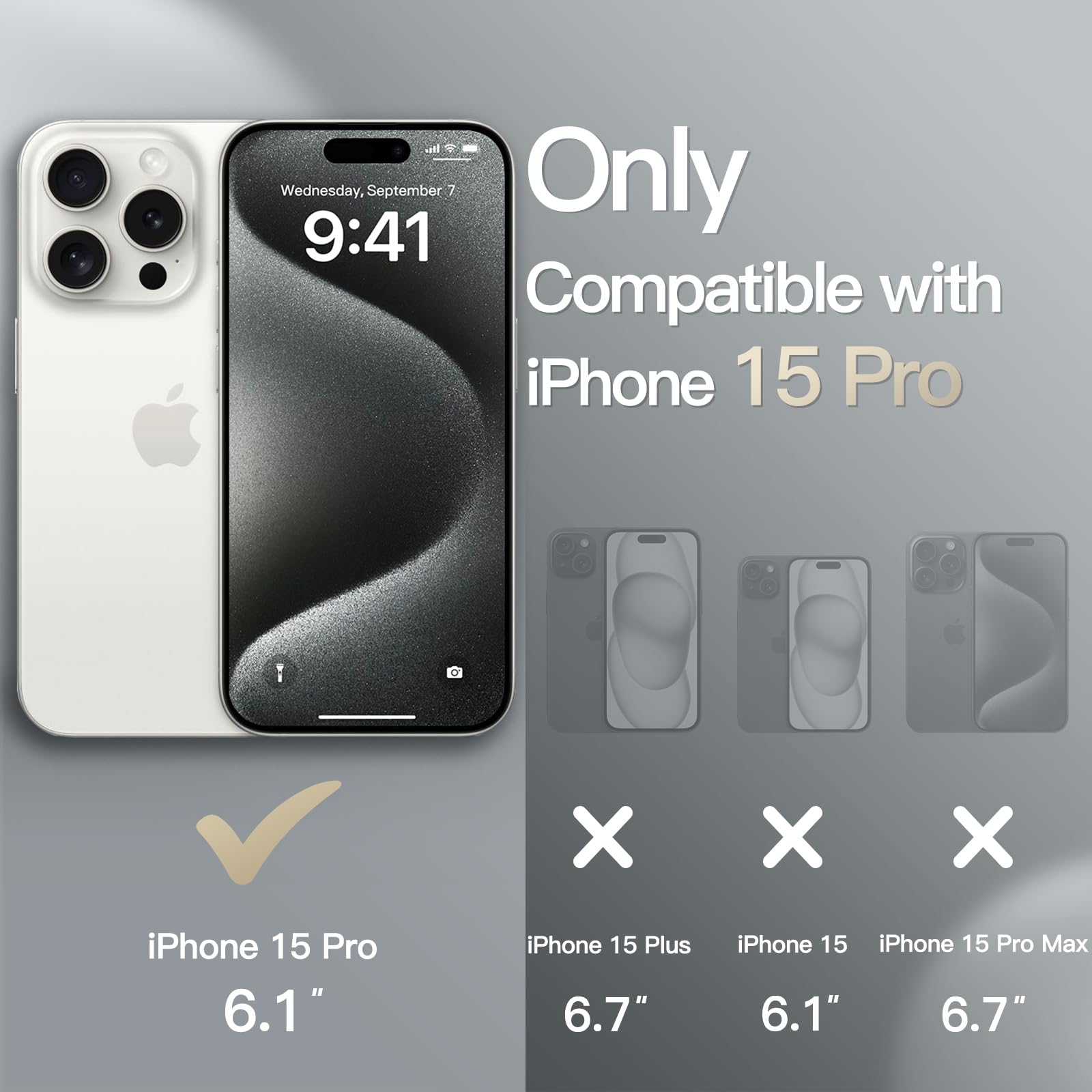 JETech Ultra-Thin Slim Case for iPhone 15 Pro 6.1-Inch | Matte Finish Protective Cover with Full Camera Lens Protection | Lightweight Minimalist Design (Green) | Perfect for Everyday Use, Work & Travel