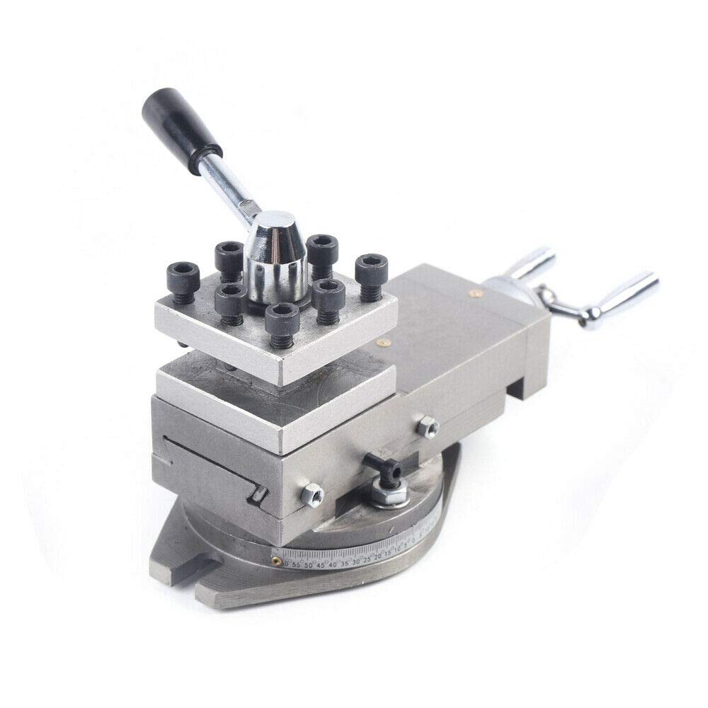 Quick Change Lathe Tool Post Holder Assembly AT300 - 80mm Stroke, 16mm Slot for Mini Lathe Accessories | Metal Cutting Tool Holder | USA Stock | Ideal for Precision Metalworking, DIY Projects & Small Lathe Operations