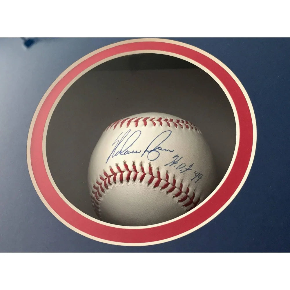 Nolan Ryan Autographed Baseball with Framed 8x10 Photo Collage - Texas Rangers Legend - Includes COA & Bloody Lip Moment - Perfect for Sports Memorabilia Collectors & Man Cave Decor