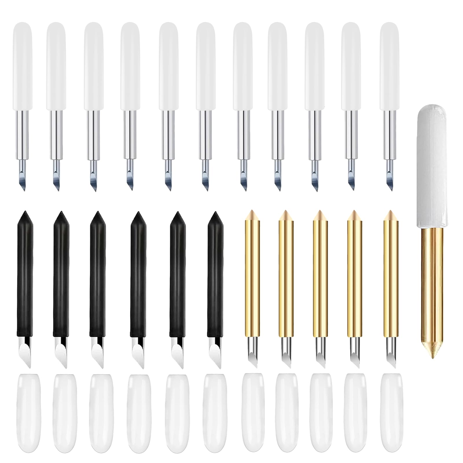 23 Pcs Replacement Blades for Cricut Maker 3/Maker/Explore 3/Explore Air 2/Air/One/Venture - Includes 11PCS 30° Standard Blades, 6PCS 45° Fine-Point Blades & 6PCS 60° Deep Cutting Blades - Perfect for DIY Crafts, Vinyl Cutting, and Paper Projects