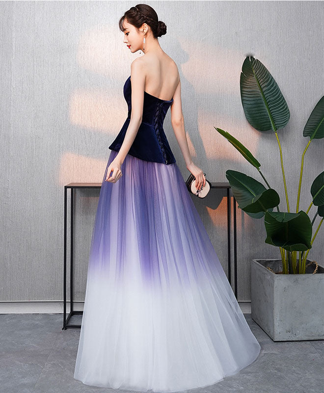 Elegant Purple V-Neck Tulle Long Prom Dress for Women | Formal Evening Gown for Homecoming, Ball, and Special Occasions
