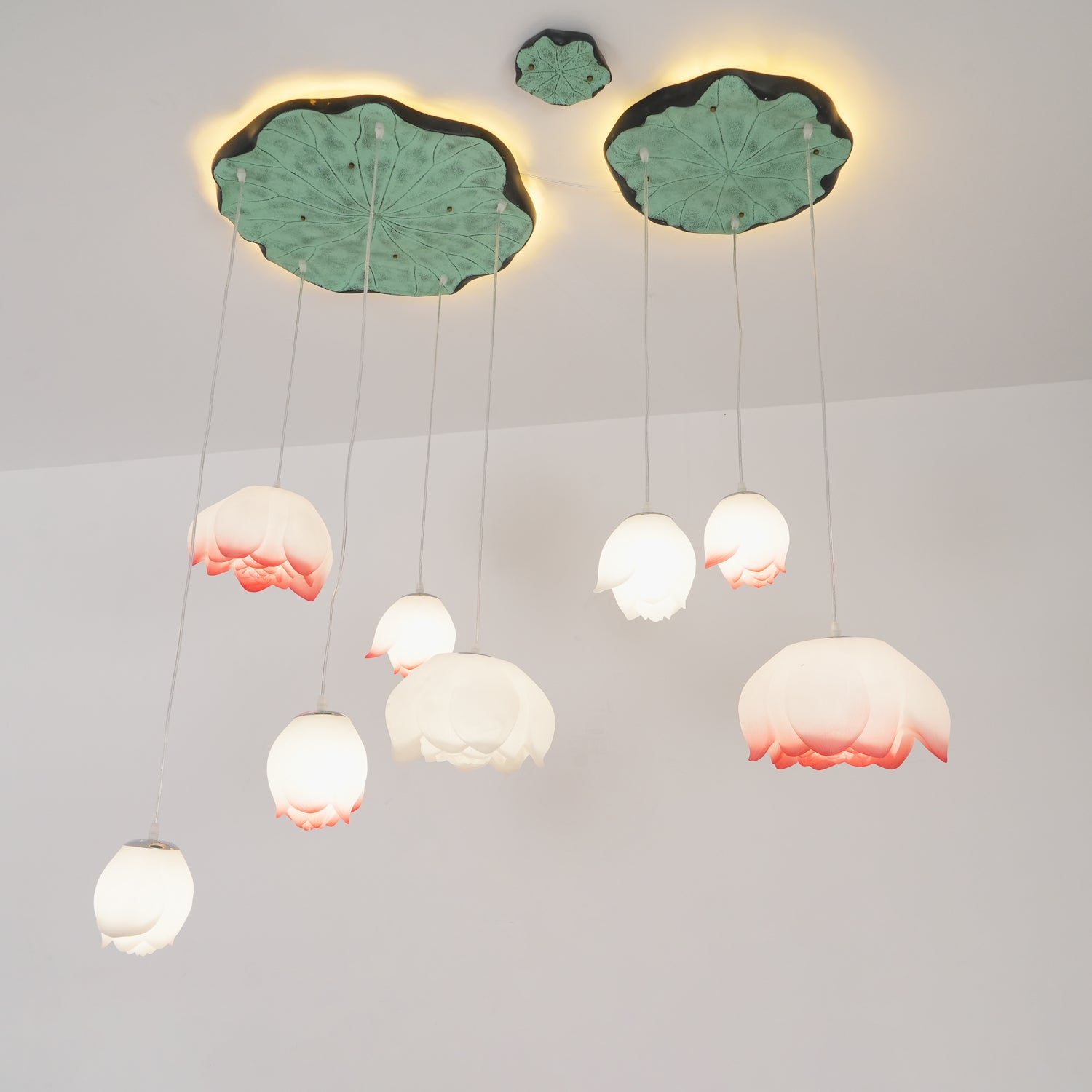 Elegant Lotus Flower Chandelier Lighting Fixture - Modern Crystal Ceiling Light for Living Room, Bedroom, Dining Room & Wedding Decor