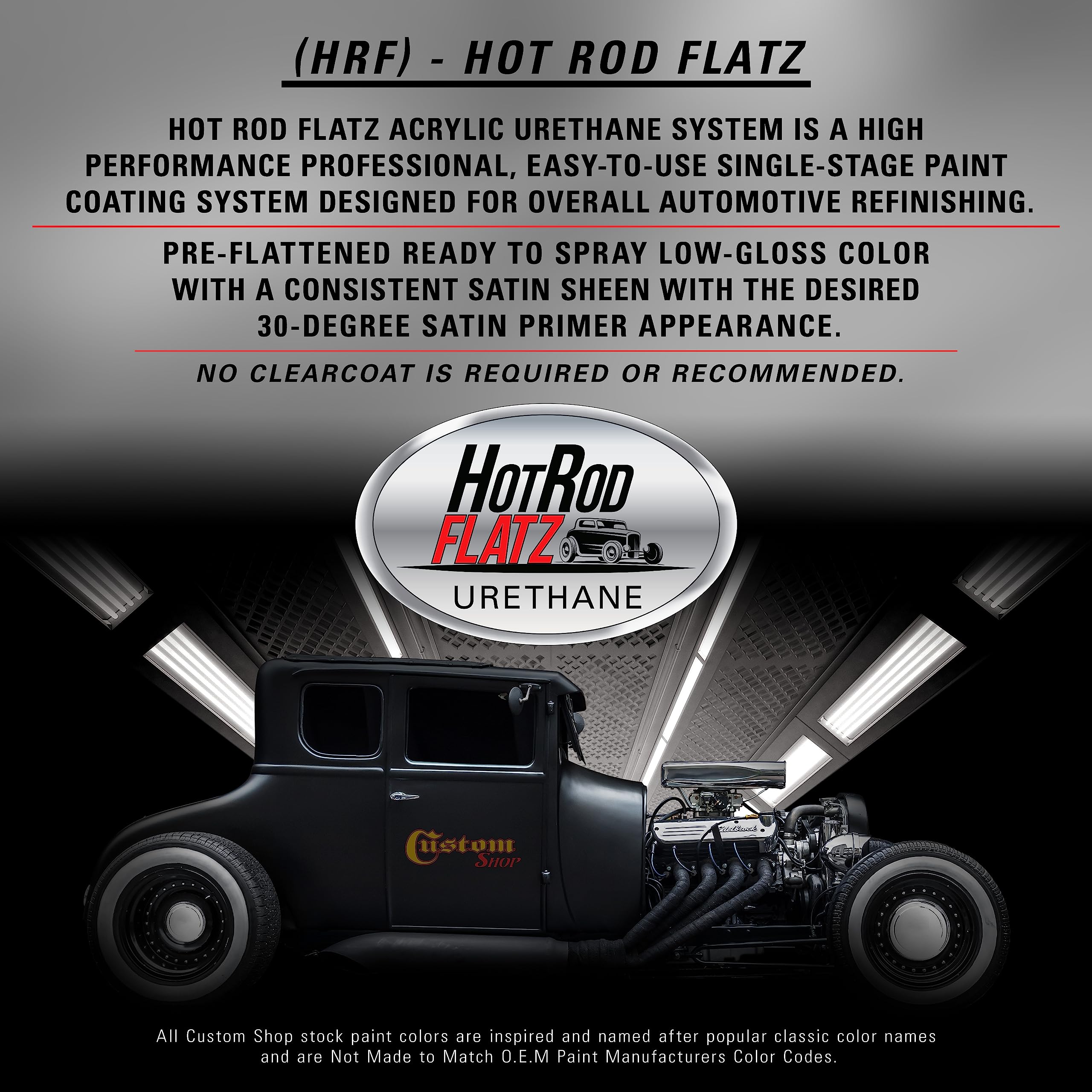 Diamond Blue Hot Rod Flatz Flat Matte Satin Urethane Auto Paint Kit - Professional Low Sheen Automotive Coating for Cars & Trucks (4:1 Mix Ratio) - Perfect for Custom Car Restoration & Hot Rod Projects