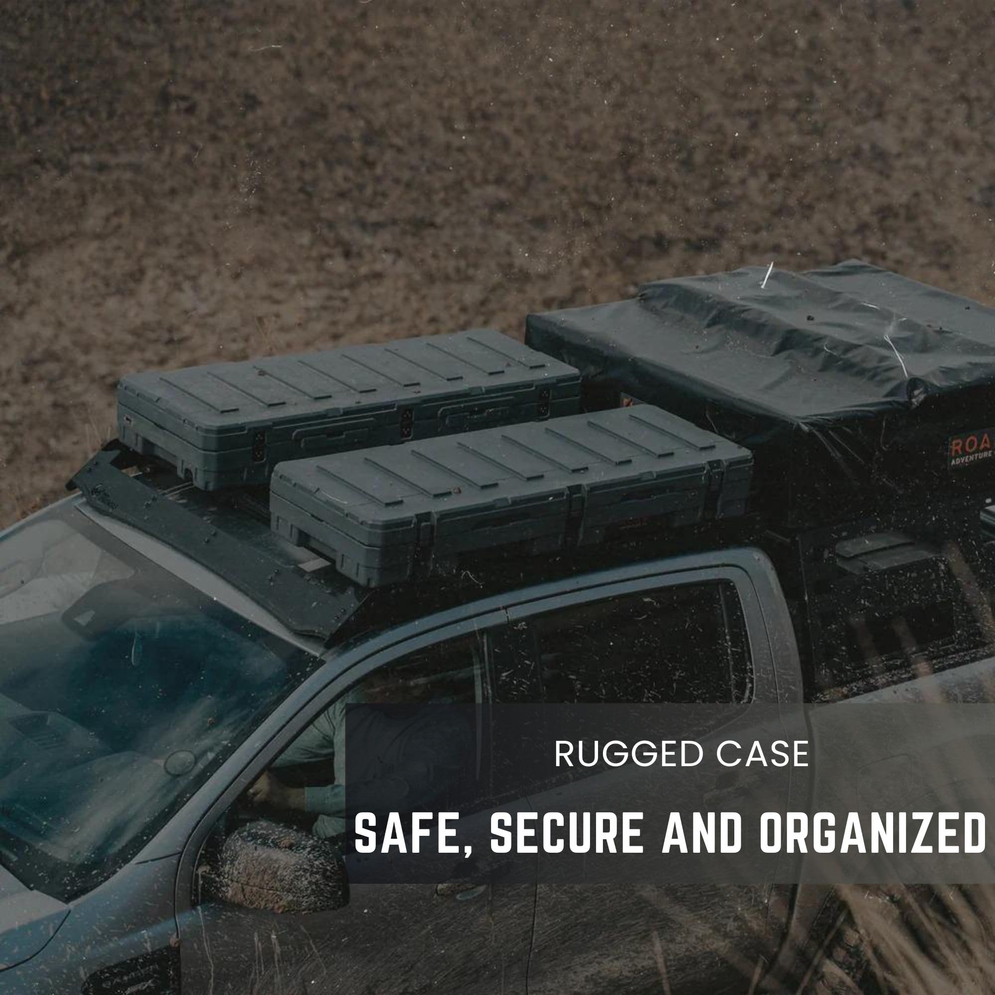 ROAM Rugged Cargo Box - Heavy Duty Waterproof Roof Top Storage Case with Lock | Camping Gear Organizer & Truck Bed Storage Bin | Perfect for Off-Road Travel, Overlanding Adventures & Outdoor Equipment Storage