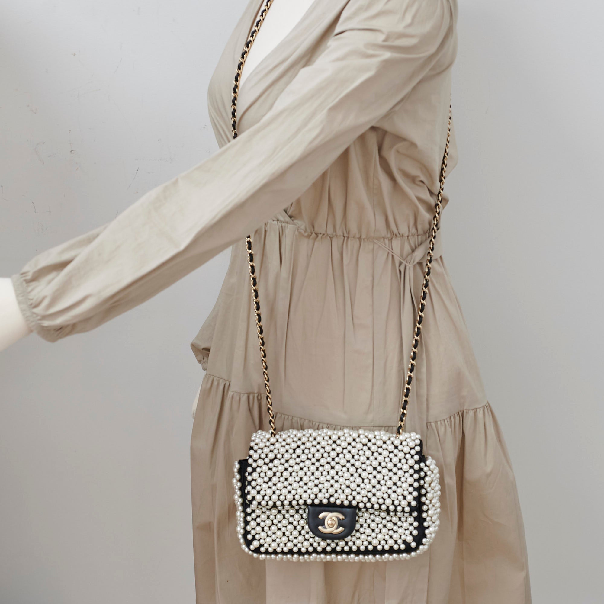 Chanel Pearl Mini Rectangular Bag Black 27 Series - Luxury Designer Crossbody Purse for Women, Perfect for Evening Parties & Special Occasions