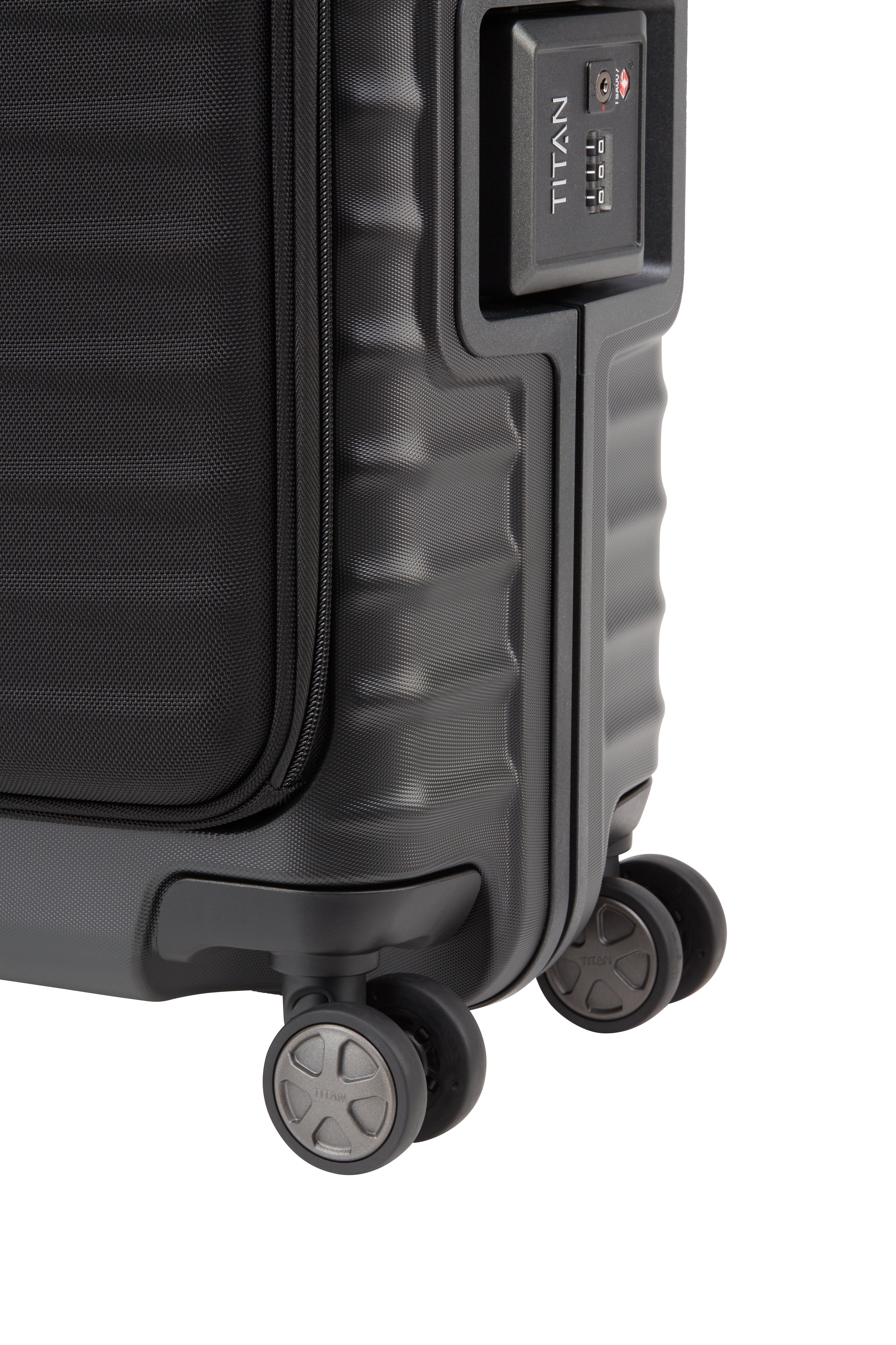 Titan LITRON Frame Trolley S Carry On Luggage with Front Pocket - Lightweight Spinner Suitcase for Business Travel & Weekend Getaways