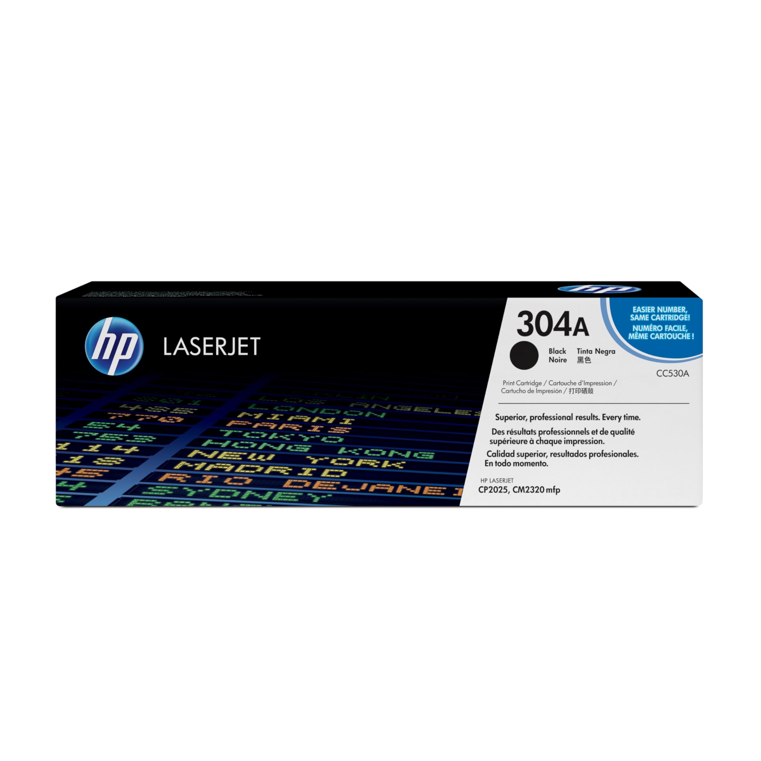 HP 304A Black Toner Cartridge - Compatible with HP Color LaserJet CM2320 MFP & CP2025 Series (CC530A) | High-Yield Replacement for Office Printing, Business Documents & Home Use
