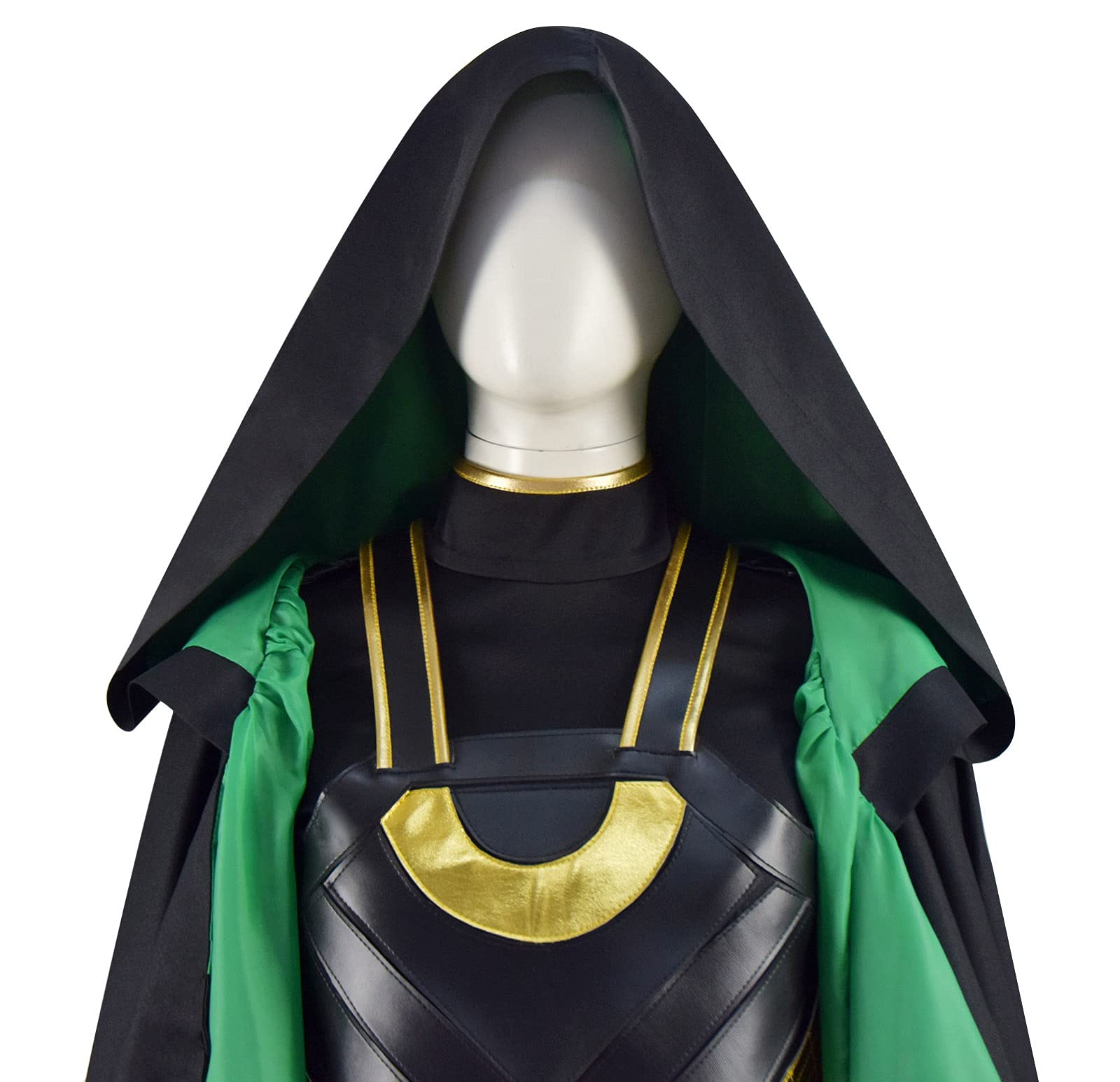 Loki Costume for Women - Sylvie Gown Vest Deluxe Battle Suit with Horns | Full Lady Loki Outfit Set | Perfect for Halloween Cosplay, Comic Con & Marvel Themed Parties