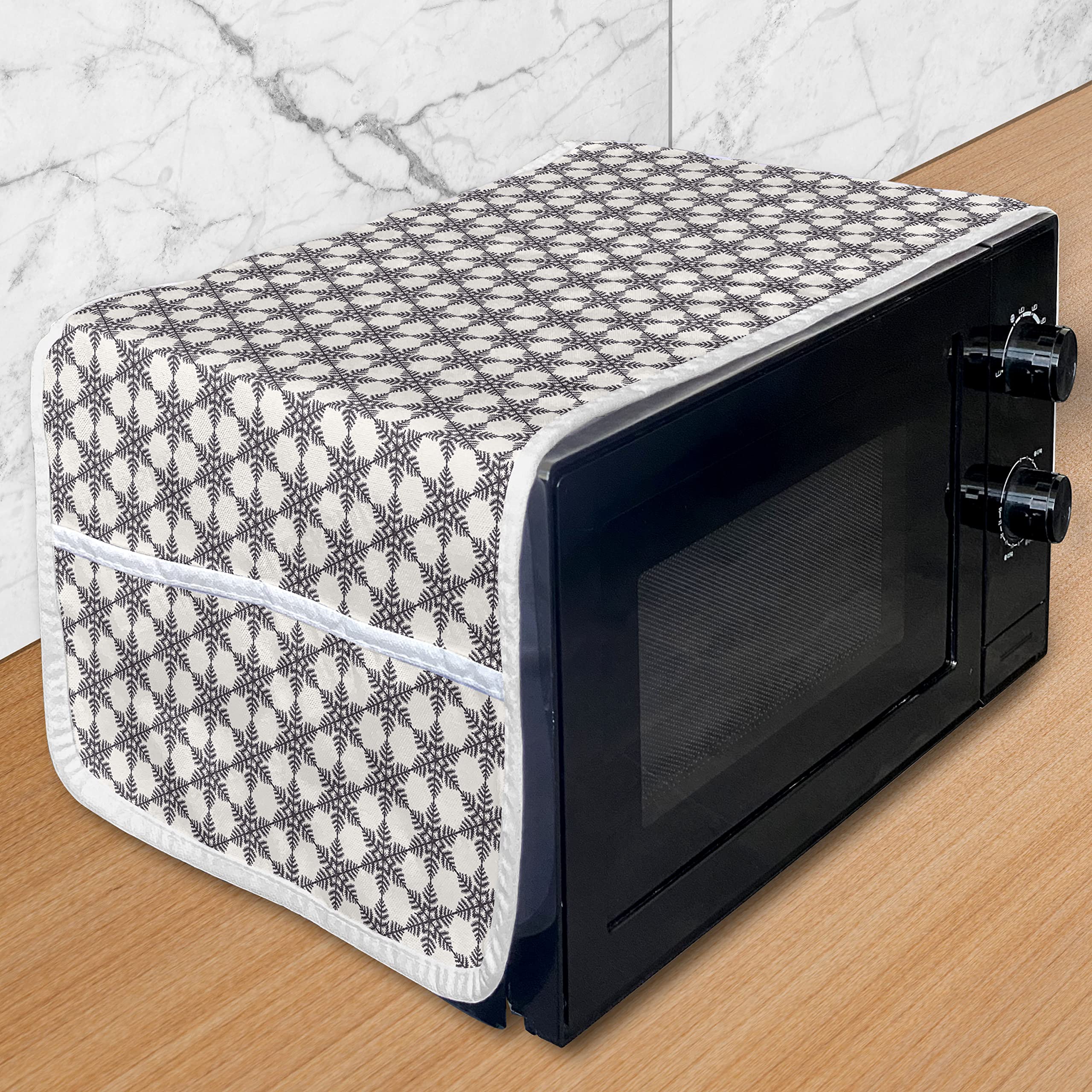 Ambesonne Geometric Microwave Oven Cover - Waterproof Kitchen Organizer with Pockets, 36