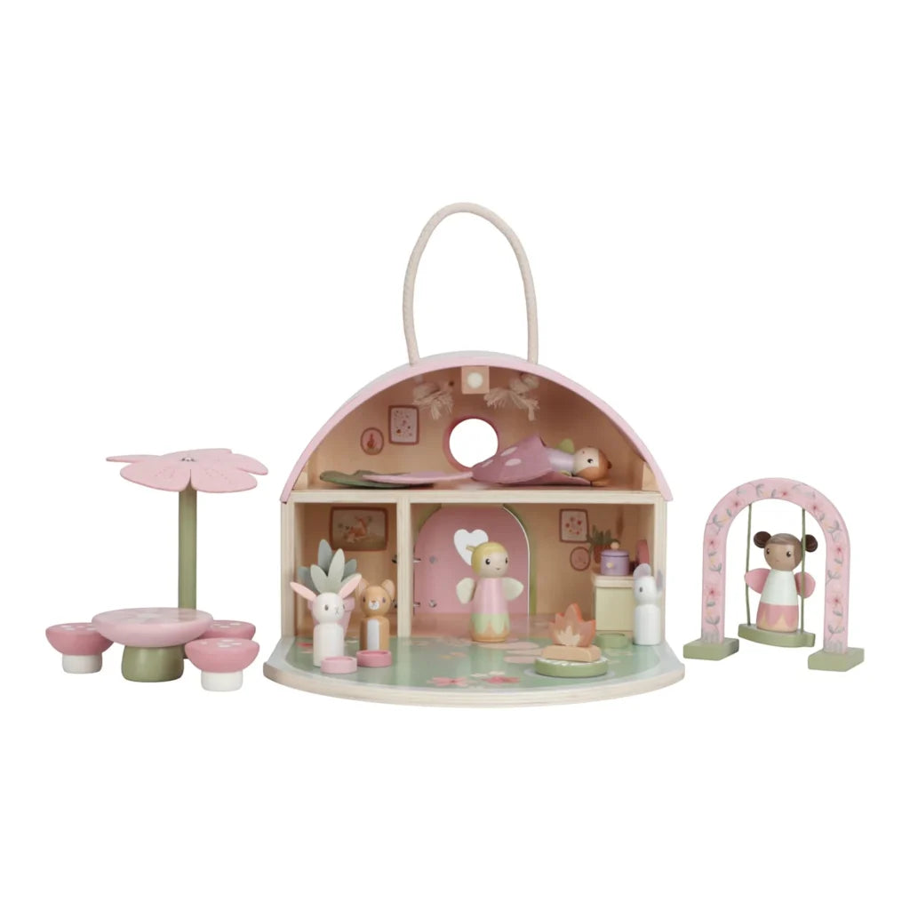 Enchanted Fairy Garden Wooden Playhouse Set - Miniature Fairy House for Kids Outdoor & Indoor Play, DIY Fairy Garden Decor, Birthday Gifts for Girls