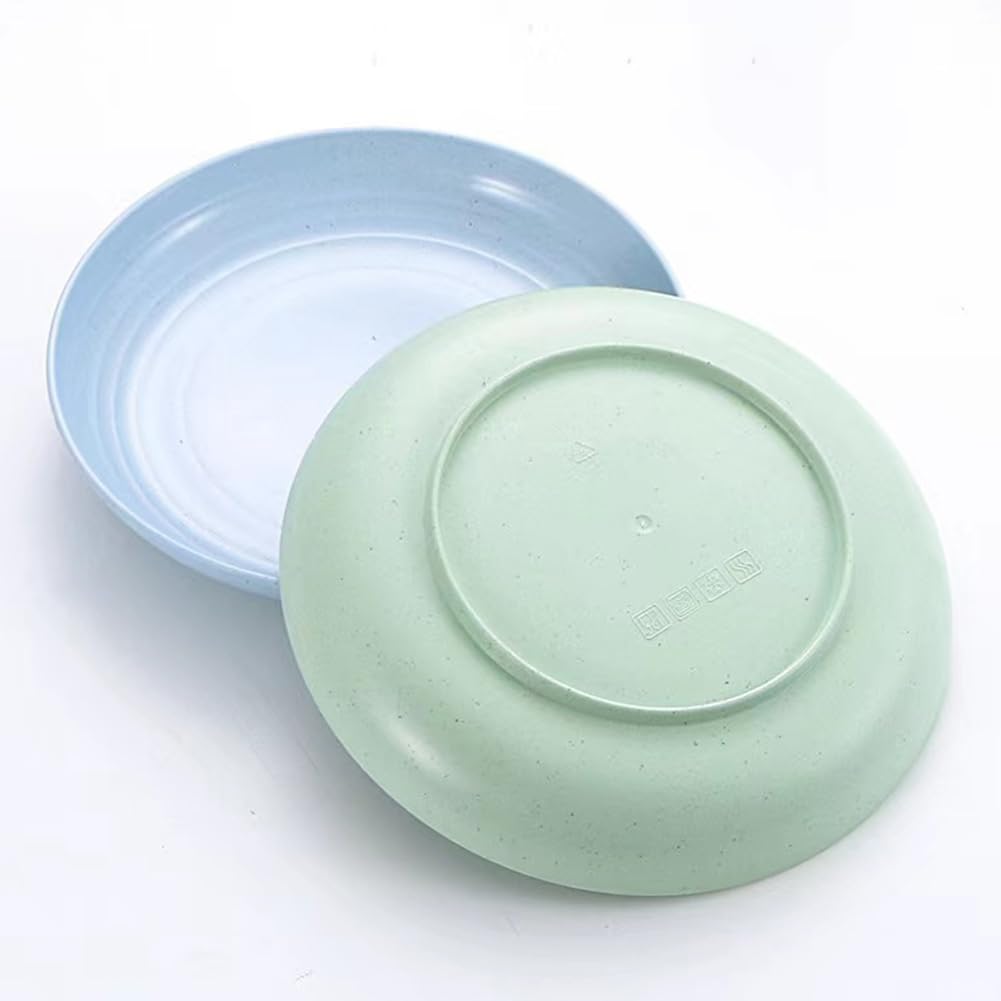 9 Inch Unbreakable Wheat Straw Dinner Plates - BPA Free, Dishwasher Safe, Reusable Plastic Plates for Cereal, Salad & Kids Meals | Perfect for Kitchen, Camping, Picnics & Outdoor Dining