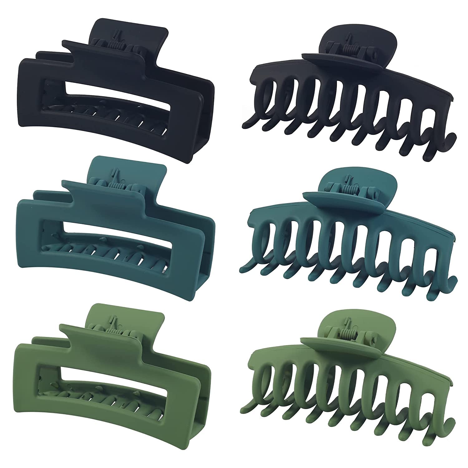 Large 3.5 Inch Matte Hair Claw Clips for Women - Strong Hold Non-Slip Jaw Clips for Thin Hair | Perfect for Updos, Ponytails & Everyday Hairstyles