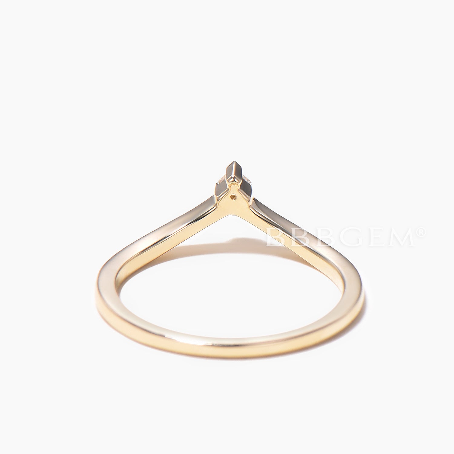 Princess Cut Moissanite Solitaire Wedding Ring - 14K Yellow Gold Curved Band for Women | Elegant Engagement & Bridal Jewelry Gift for Her