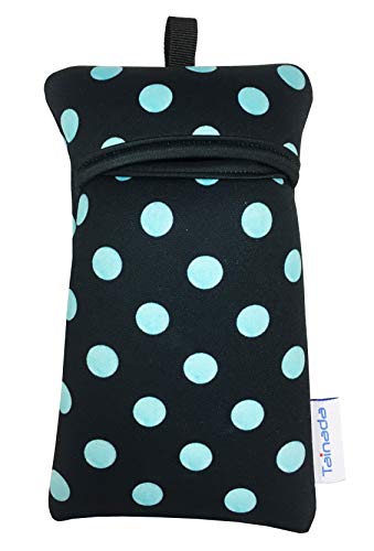 Black Turquoise Polka Dots