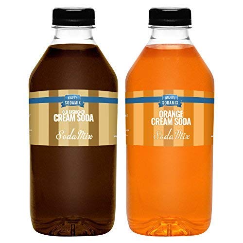 Ralph's 32oz Cane Sugar Sparkling Water Soda Maker Flavors Pack - Cream Soda & Orange Cream Soda (2 Pack) | Homemade Carbonated Drinks for Parties, BBQs & Family Gatherings