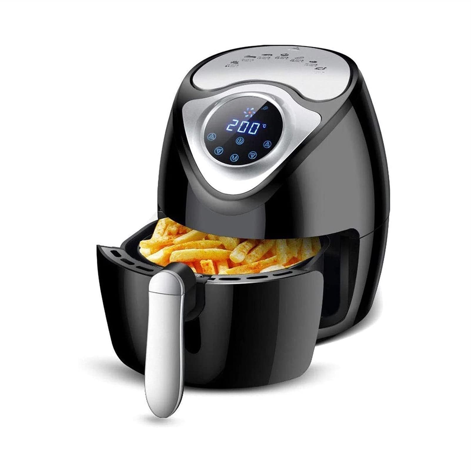 Pictetw 2.7 Quart Air Fryer - 1300W XL Oil Free Electric Air Fryer Oven with 7 Presets, Digital Touch Screen & Nonstick Detachable Basket (Black) | Perfect for Healthy Cooking, Frying, Baking, Roasting & Reheating Food