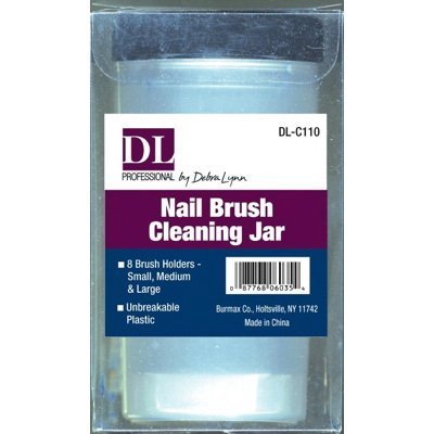Debra Lynn Professional Nail Brush Cleaning Jar with Lid - Salon Quality Nail Art Tool Cleaner for Acrylic, Gel & Dip Powder Brushes - Perfect for Nail Technicians & DIY Manicures at Home