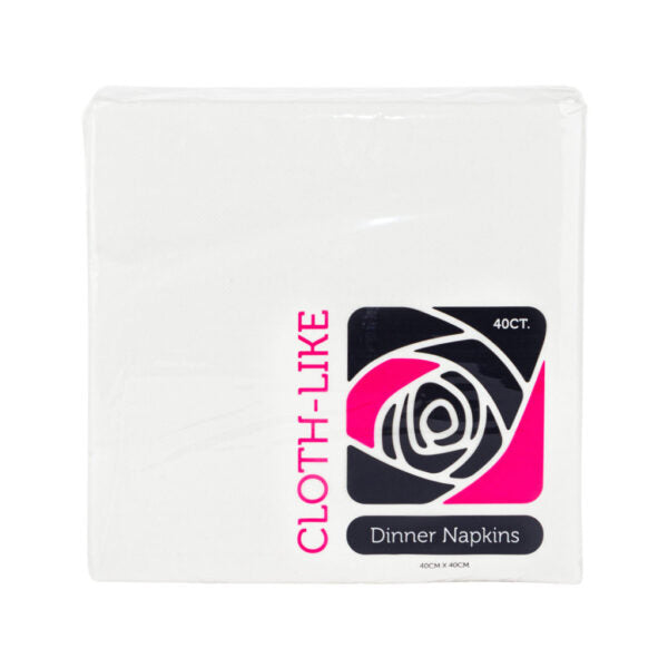 Premium White Disposable Paper Buffet Napkins - 40 Count Pack (Linen-Like Texture) for Parties, Weddings, and Catering Events