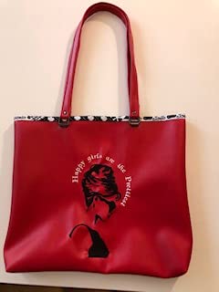 Audrey Hepburn Inspired Tote Bag - Stylish Cosmetic Bag for Women (Red) | Perfect for Travel, Work & Everyday Use