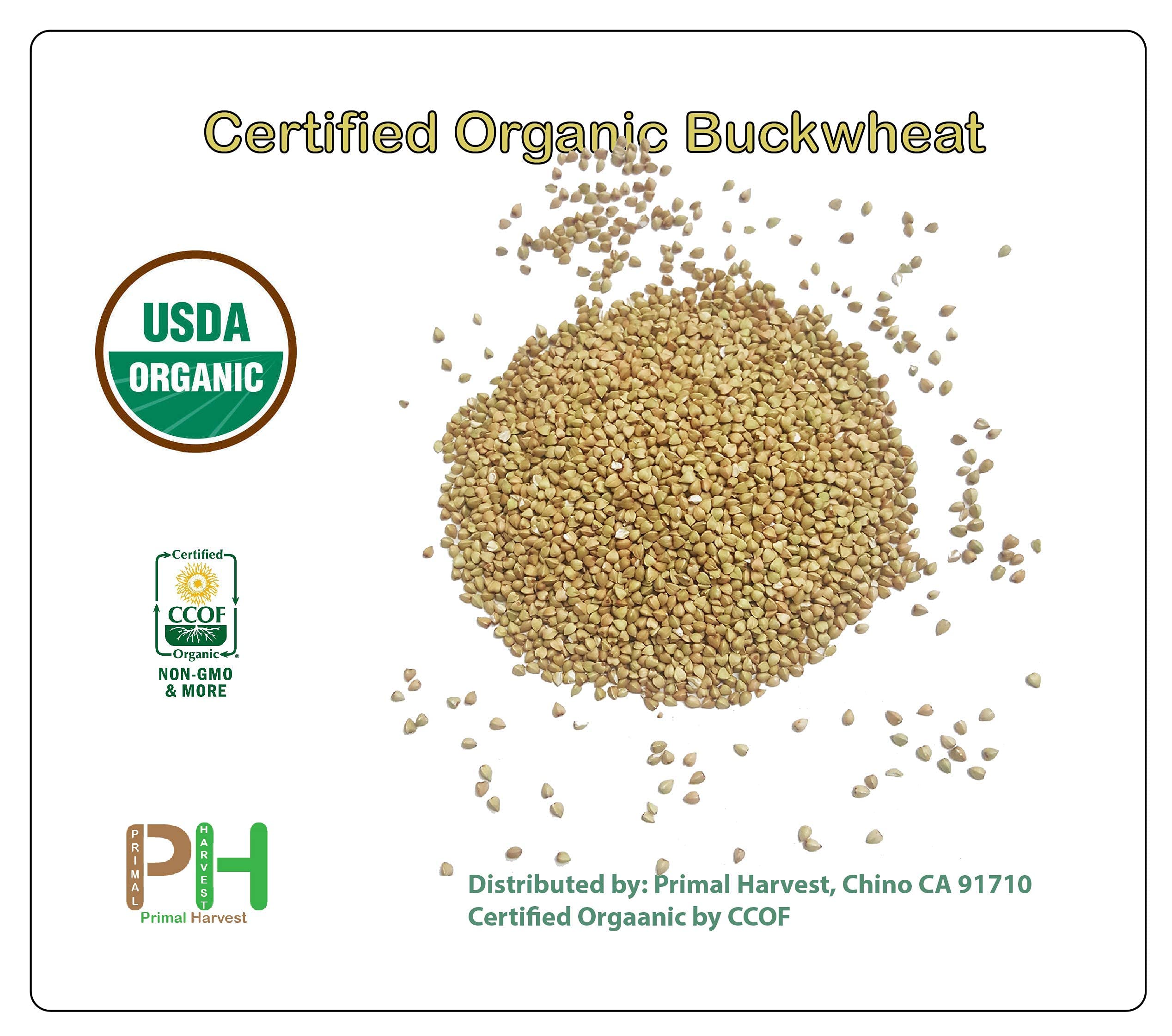 Organic Hulled Buckwheat Groats - Non-GMO, Raw, Vegan, Kosher Certified - 18lb Bulk Pack - Perfect for Gluten-Free Baking, Healthy Breakfast Porridge & Plant-Based Recipes
