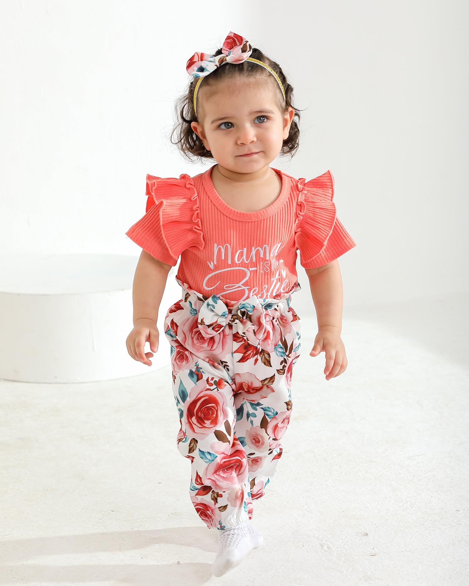 **Adorable Baby Girl Clothes Set – Long Sleeve Romper & Pants Outfit for Newborns | Soft & Warm Fall/Winter Infant Wear | Perfect for Holidays, Photos & Daily Playtime**