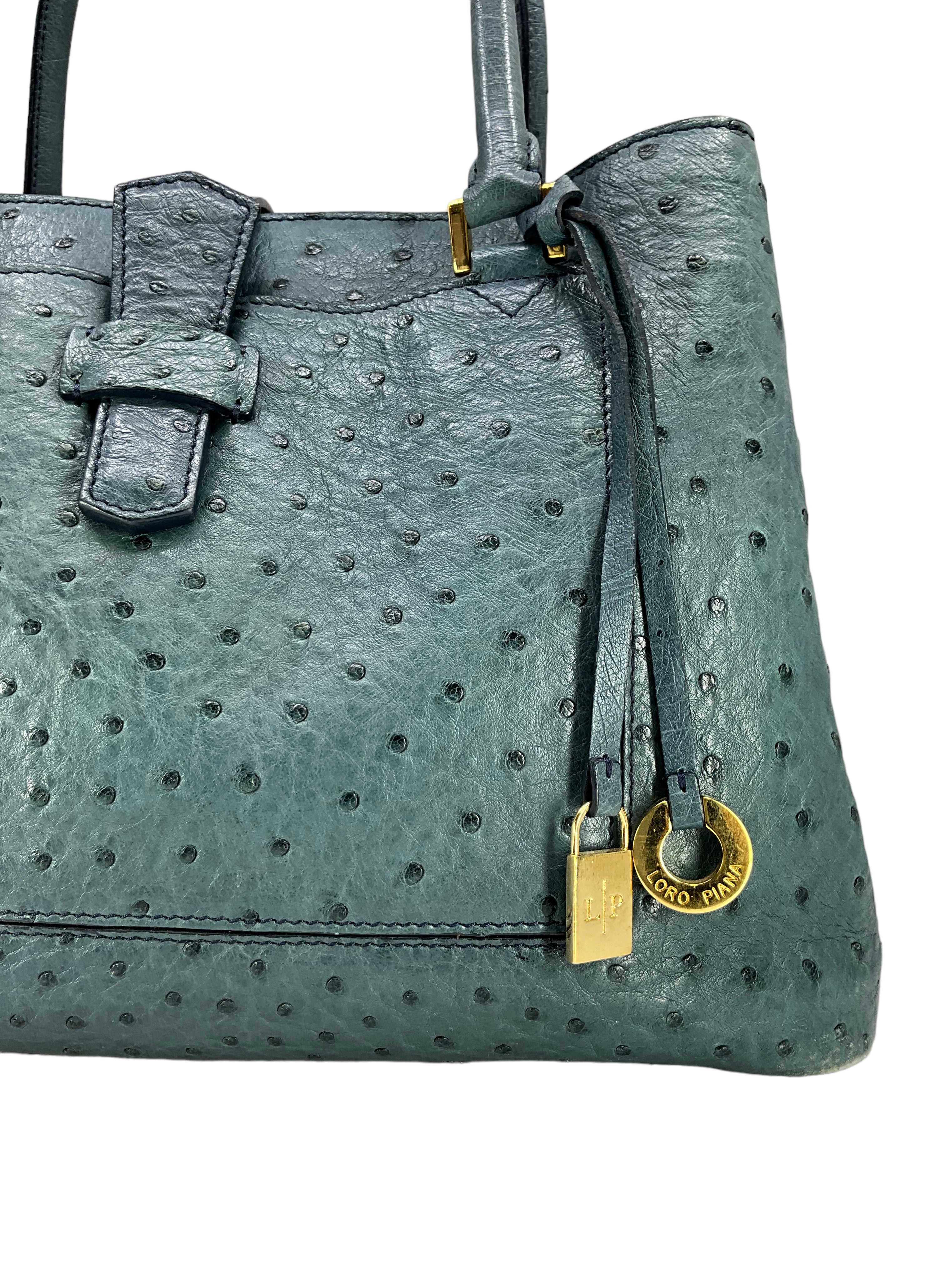 Luxury Loro Piana Ostrich Leather Bellevue Tote Bag for Women - Premium Handmade Designer Shoulder Bag for Work, Travel & Everyday Use
