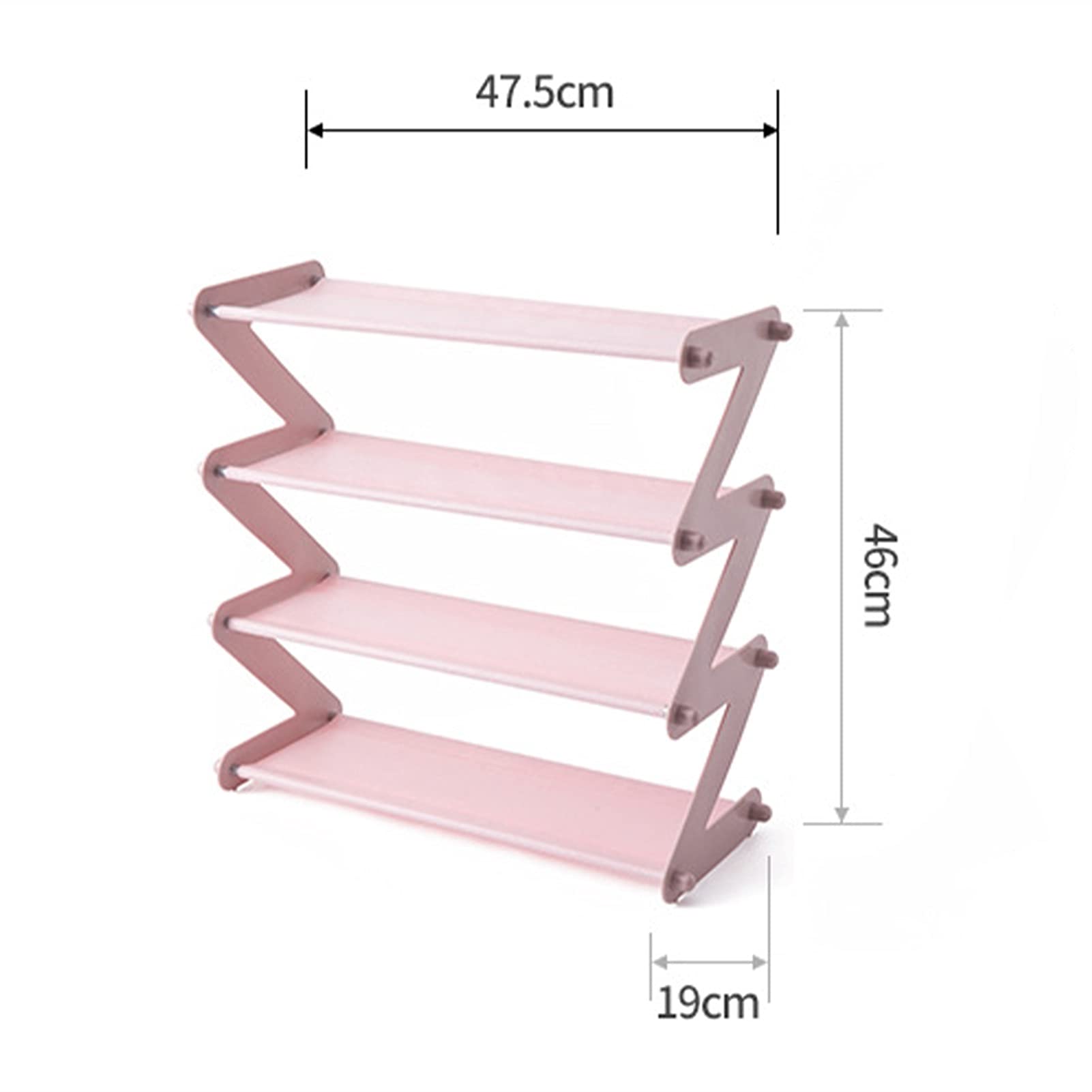 Multifunctional Stackable Shoe Rack - 5-Tier Stainless Steel Storage Organizer for Shoes, Books, Plants & Home Decor | Space-Saving Dorm Room Shelf (Pink) | Perfect for Small Spaces & Closet Organization