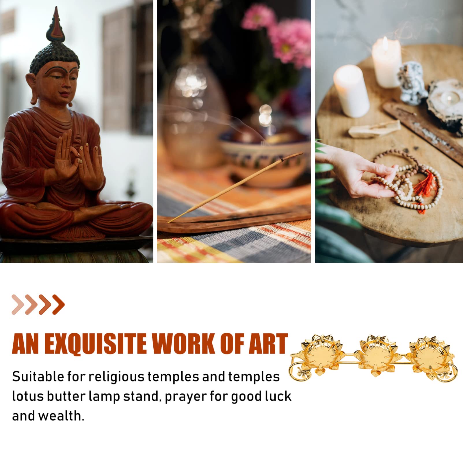 1pc Buddha Temple Candle Holder - Decorative Buddhist Candlestick with Lotus Design for Home Altar, Meditation Room & Spiritual Decor | Unique Lotus Candle Stand for Yoga Studio, Zen Decor & Gift Idea