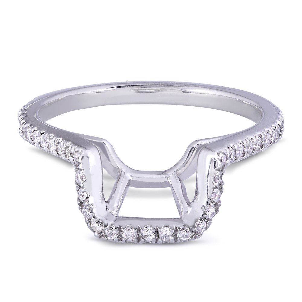 Kobelli 1/5 Carat Round Diamond Shadow Band Ring in 14K White Gold - Perfect for Weddings, Anniversaries & Everyday Elegance